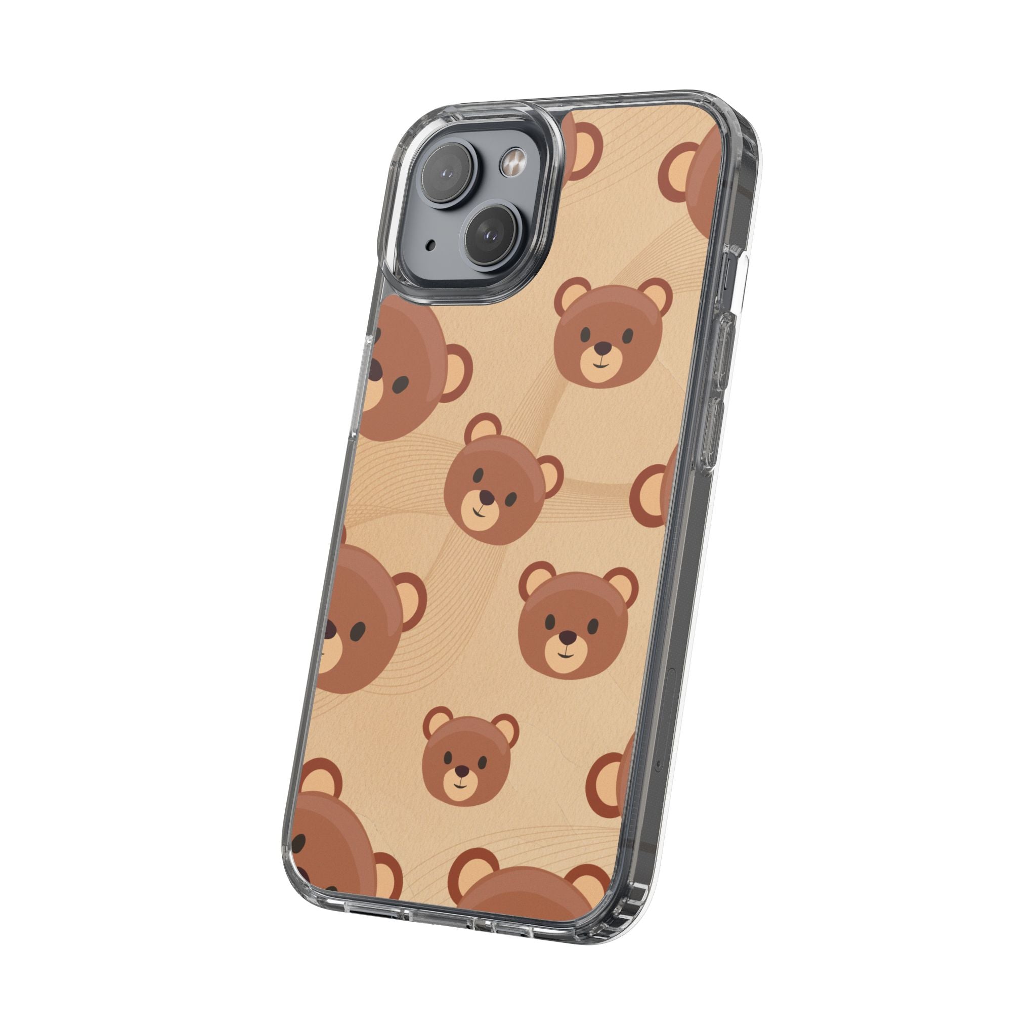 Bear Pattern Clear Phone Case, Cute Animal Phone Cover, Gift for Kids, Trendy Phone Accessory, Birthday Gift, Fun & Playful Style