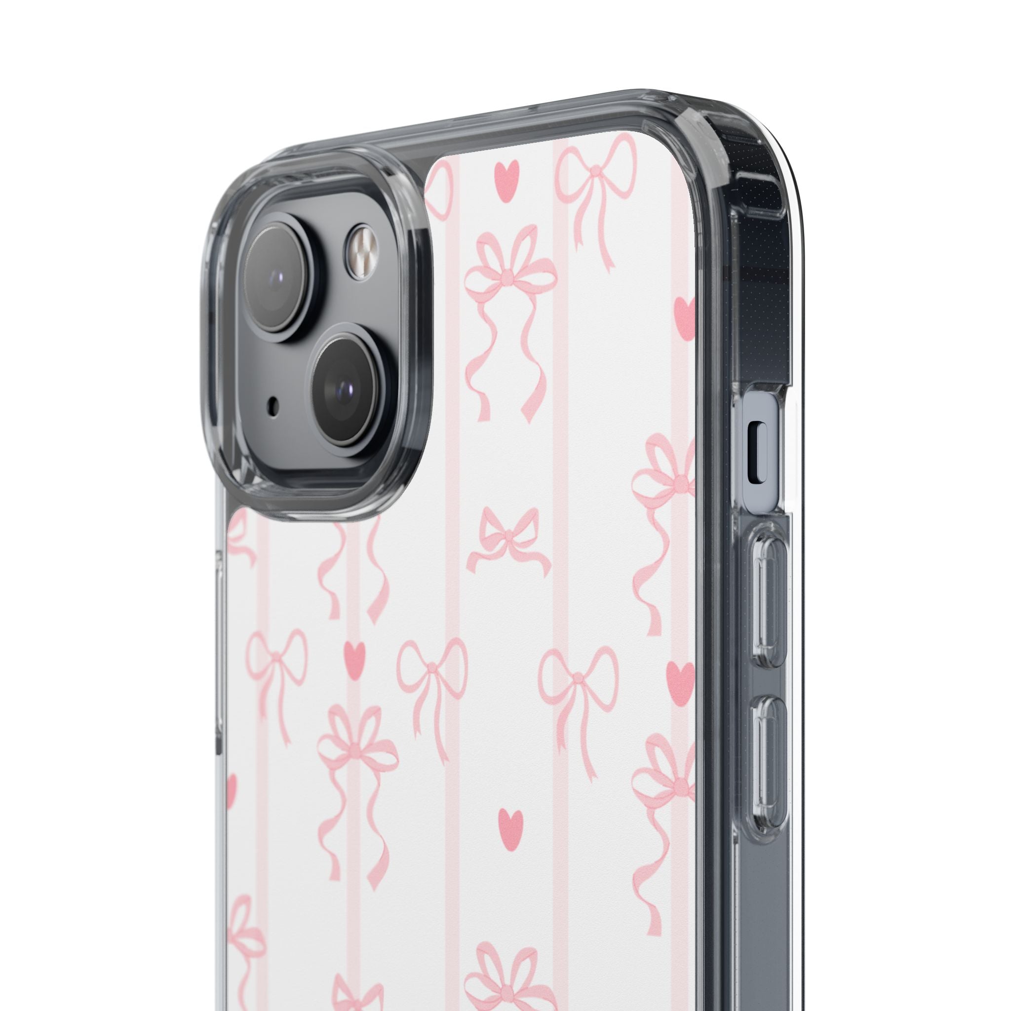 Pink Bow Aesthetic Phone Case – Cute Shockproof Protective Cover with Precise Cutouts, Kawaii Gift for Women & Girls