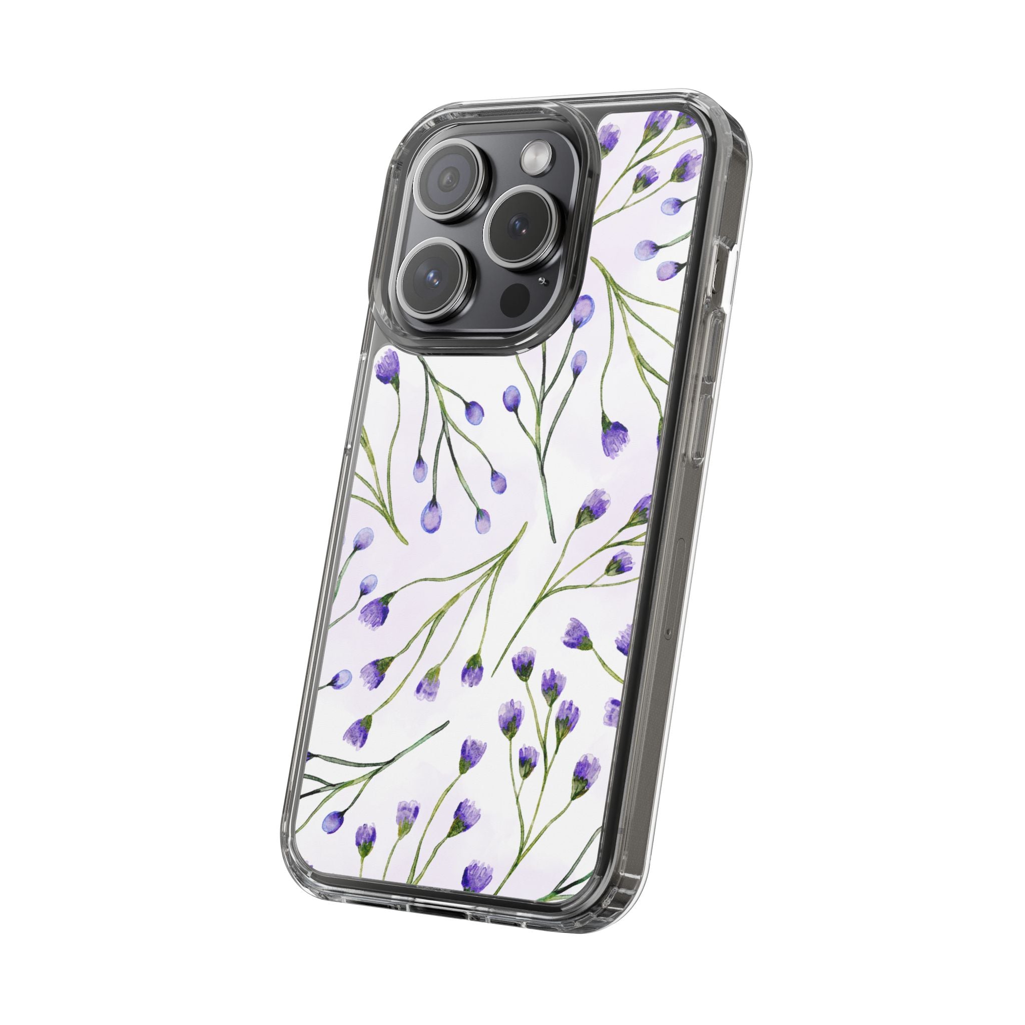 Purple Flower Pattern Phone Case – Aesthetic Floral Protective Cover, Slim Lightweight Design for Women & Girls | iPhone and Samsung