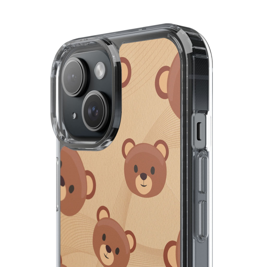 Bear Pattern Clear Phone Case, Cute Animal Phone Cover, Gift for Kids, Trendy Phone Accessory, Birthday Gift, Fun & Playful Style