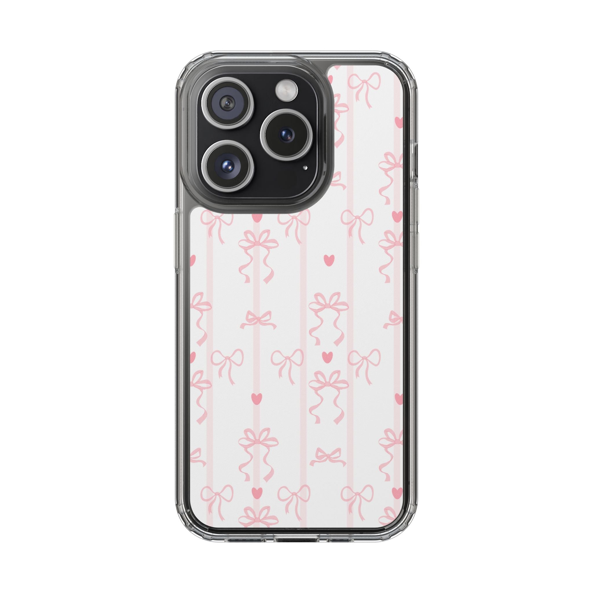 Pink Bow Aesthetic Phone Case – Cute Shockproof Protective Cover with Precise Cutouts, Kawaii Gift for Women & Girls