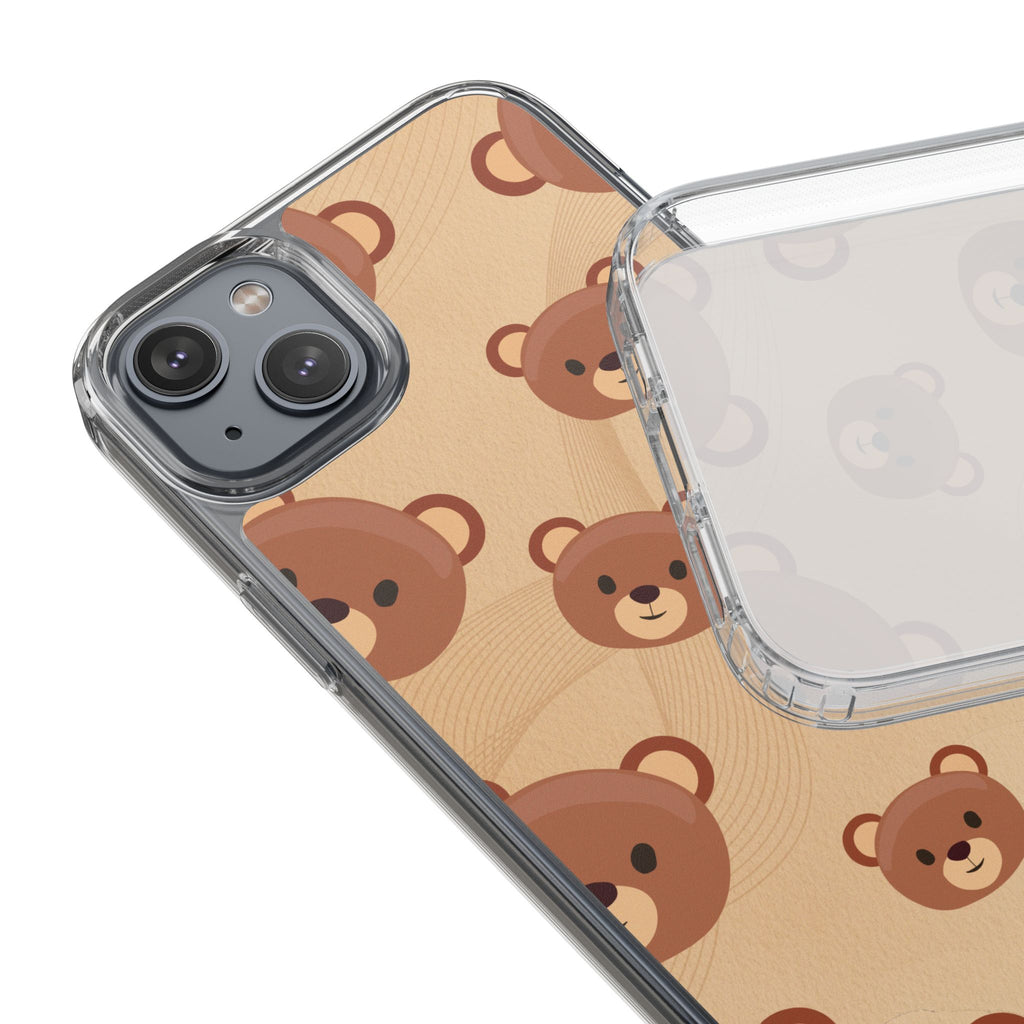 Bear Pattern Clear Phone Case, Cute Animal Phone Cover, Gift for Kids, Trendy Phone Accessory, Birthday Gift, Fun & Playful Style