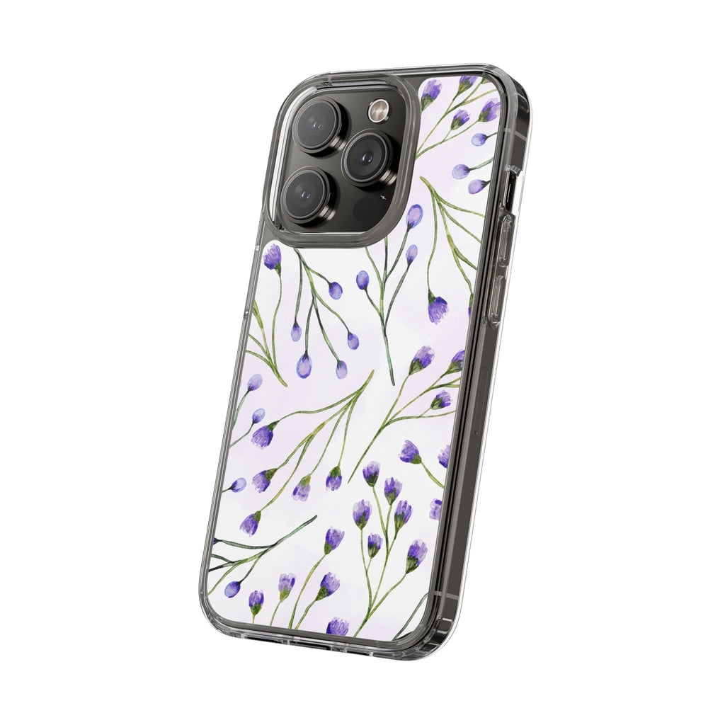 Purple Flower Pattern Phone Case – Aesthetic Floral Protective Cover, Slim Lightweight Design for Women & Girls | iPhone and Samsung
