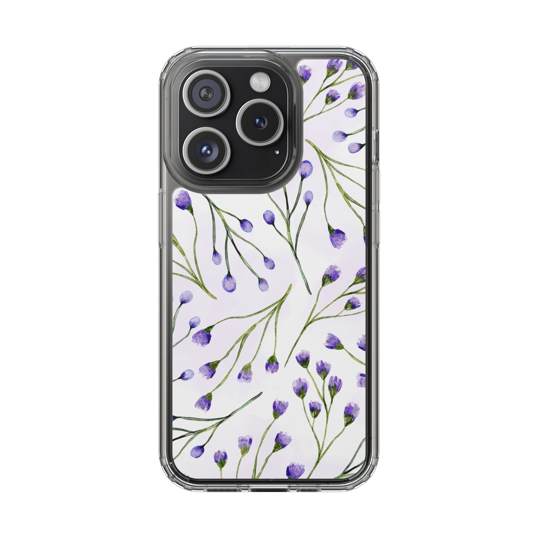 Purple Flower Pattern Phone Case – Aesthetic Floral Protective Cover, Slim Lightweight Design for Women & Girls | iPhone and Samsung