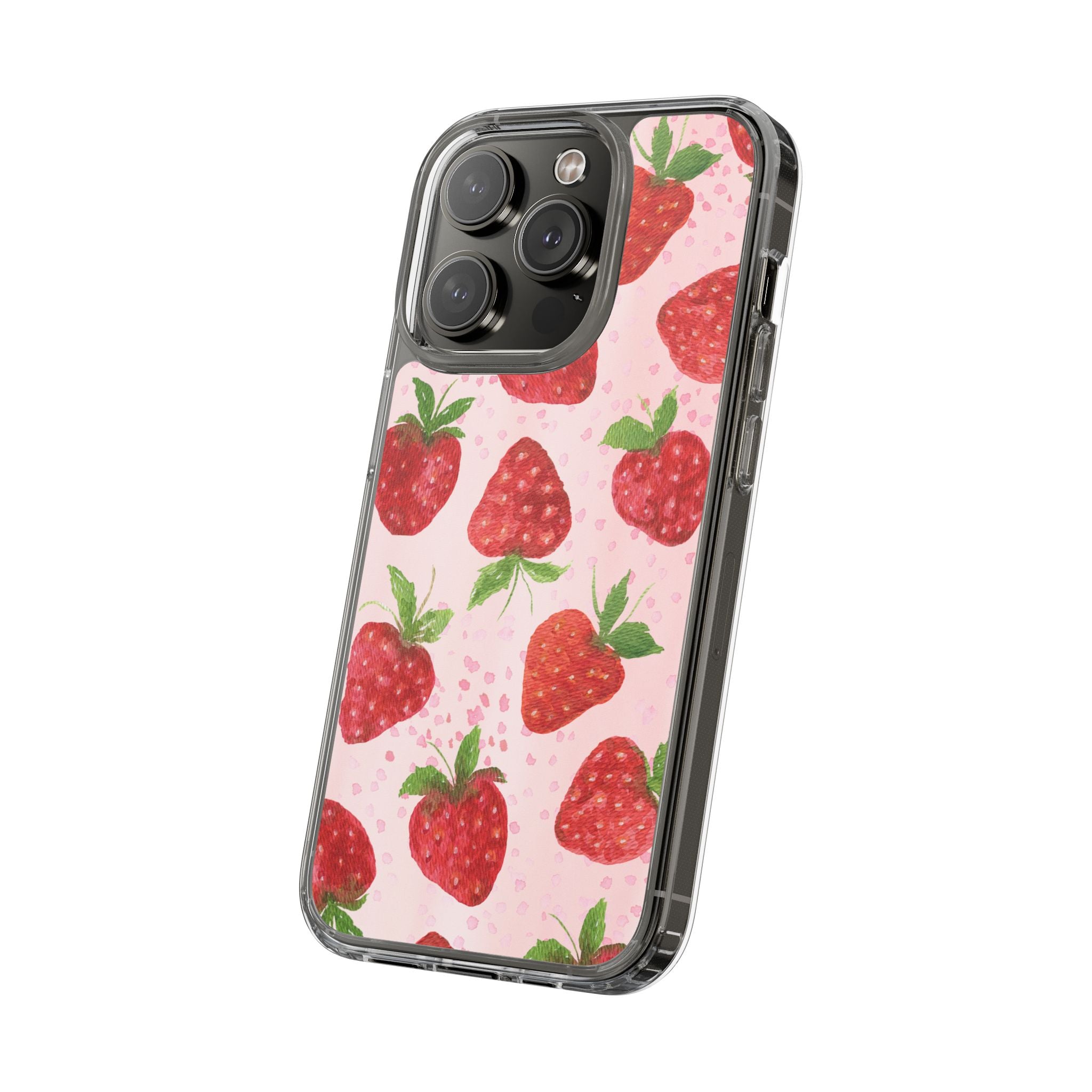 Aesthetic Pink Strawberry Phone Case – Cute Kawaii Fruit Design, Slim Protective Cover for Women & Girls | iPhone and Samsung