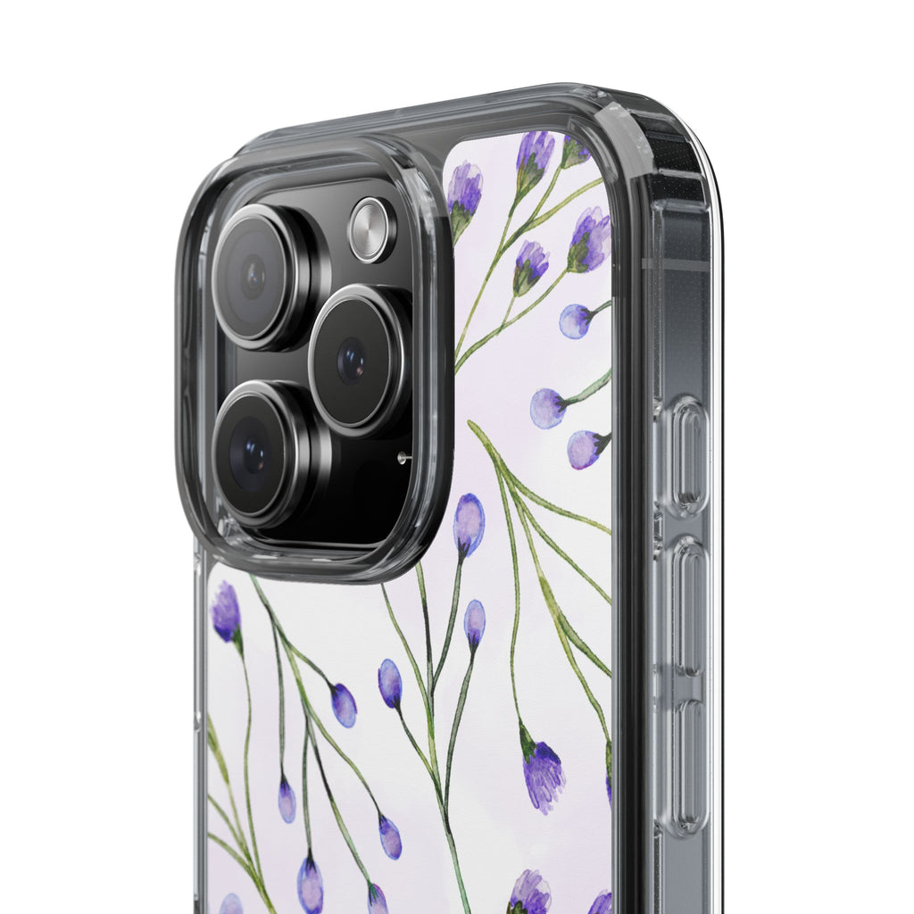 Purple Flower Pattern Phone Case – Aesthetic Floral Protective Cover, Slim Lightweight Design for Women & Girls | iPhone and Samsung