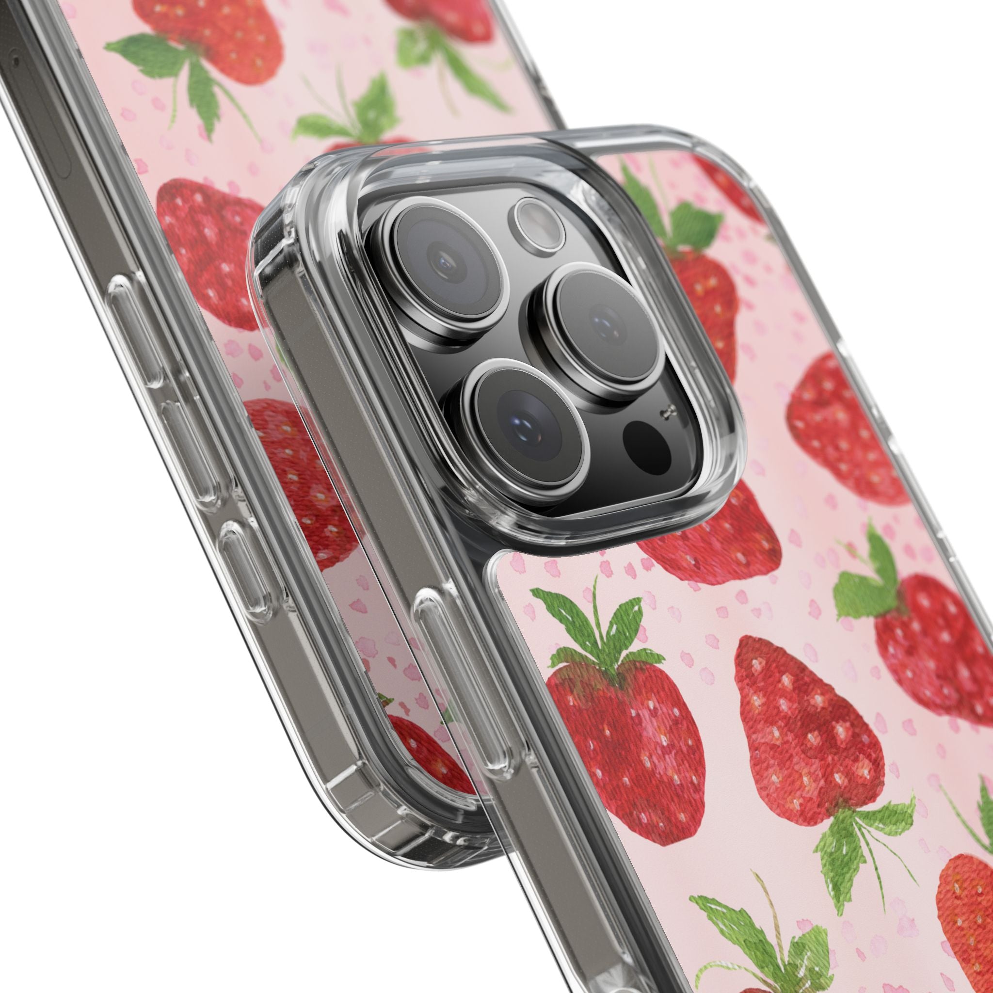 Aesthetic Pink Strawberry Phone Case – Cute Kawaii Fruit Design, Slim Protective Cover for Women & Girls | iPhone and Samsung