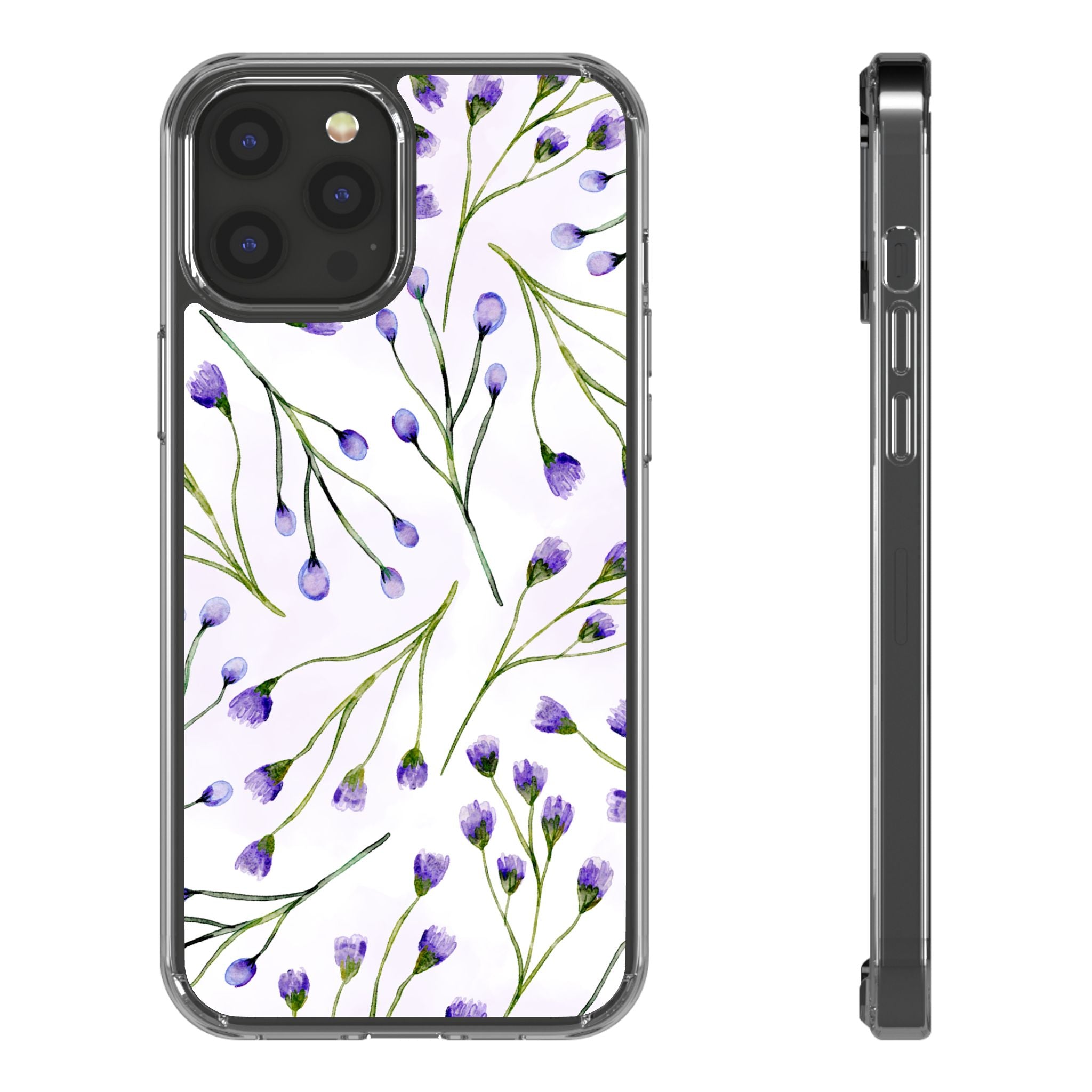 Purple Flower Pattern Phone Case – Aesthetic Floral Protective Cover, Slim Lightweight Design for Women & Girls | iPhone and Samsung