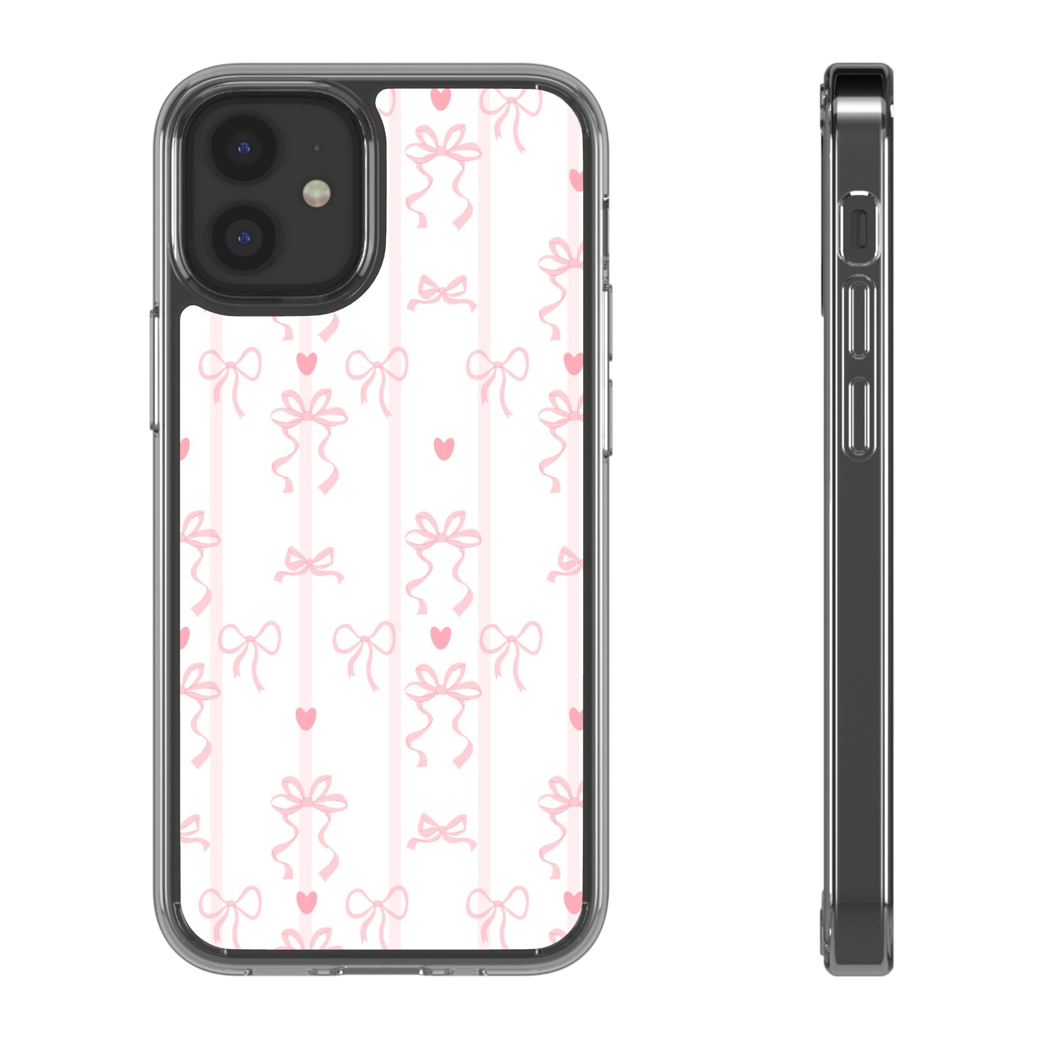Pink Bow Aesthetic Phone Case – Cute Shockproof Protective Cover with Precise Cutouts, Kawaii Gift for Women & Girls