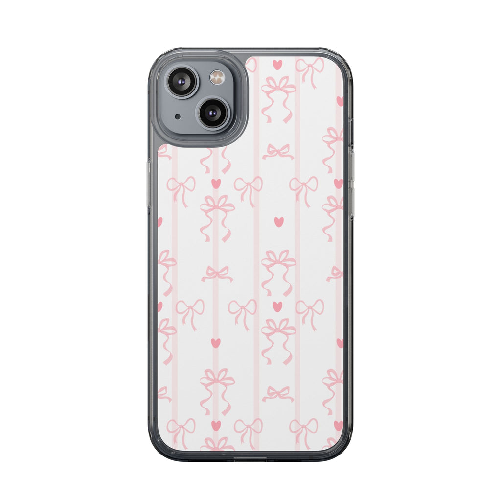 Pink Bow Aesthetic Phone Case – Cute Shockproof Protective Cover with Precise Cutouts, Kawaii Gift for Women & Girls