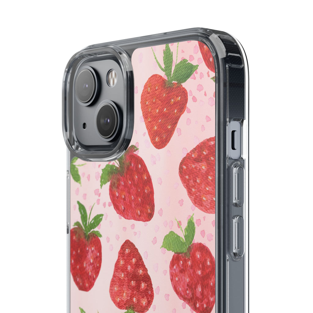 Aesthetic Pink Strawberry Phone Case – Cute Kawaii Fruit Design, Slim Protective Cover for Women & Girls | iPhone and Samsung