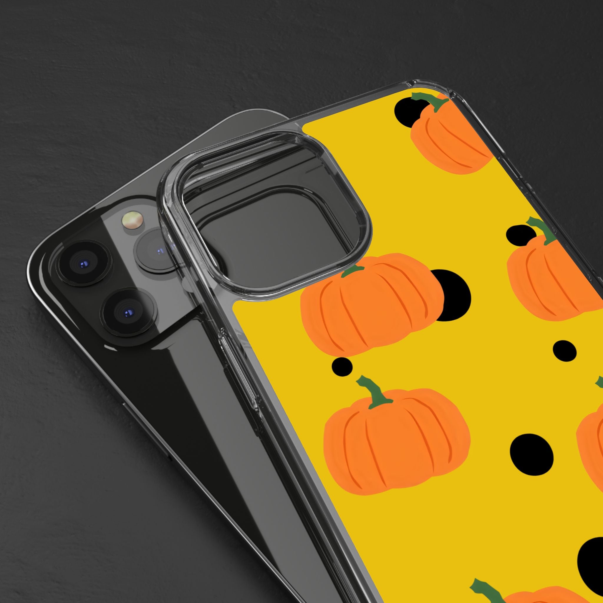 Pumpkin Clear Phone Case for Fall, Cute Pumpkin Phone Cover, Autumn Vibe Clear Case, Halloween Gift, Seasonal Accessories