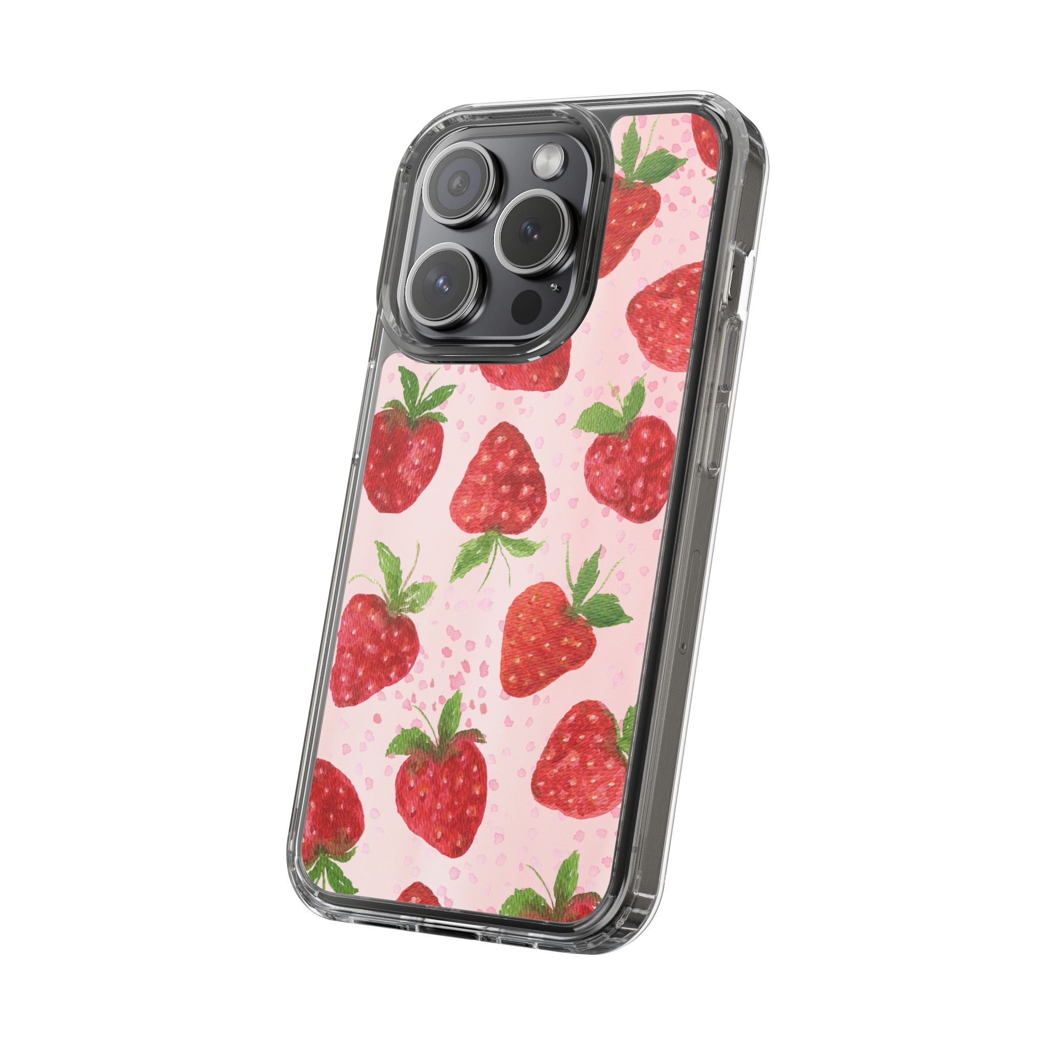 Aesthetic Pink Strawberry Phone Case – Cute Kawaii Fruit Design, Slim Protective Cover for Women & Girls | iPhone and Samsung