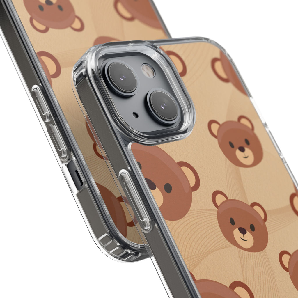 Bear Pattern Clear Phone Case, Cute Animal Phone Cover, Gift for Kids, Trendy Phone Accessory, Birthday Gift, Fun & Playful Style