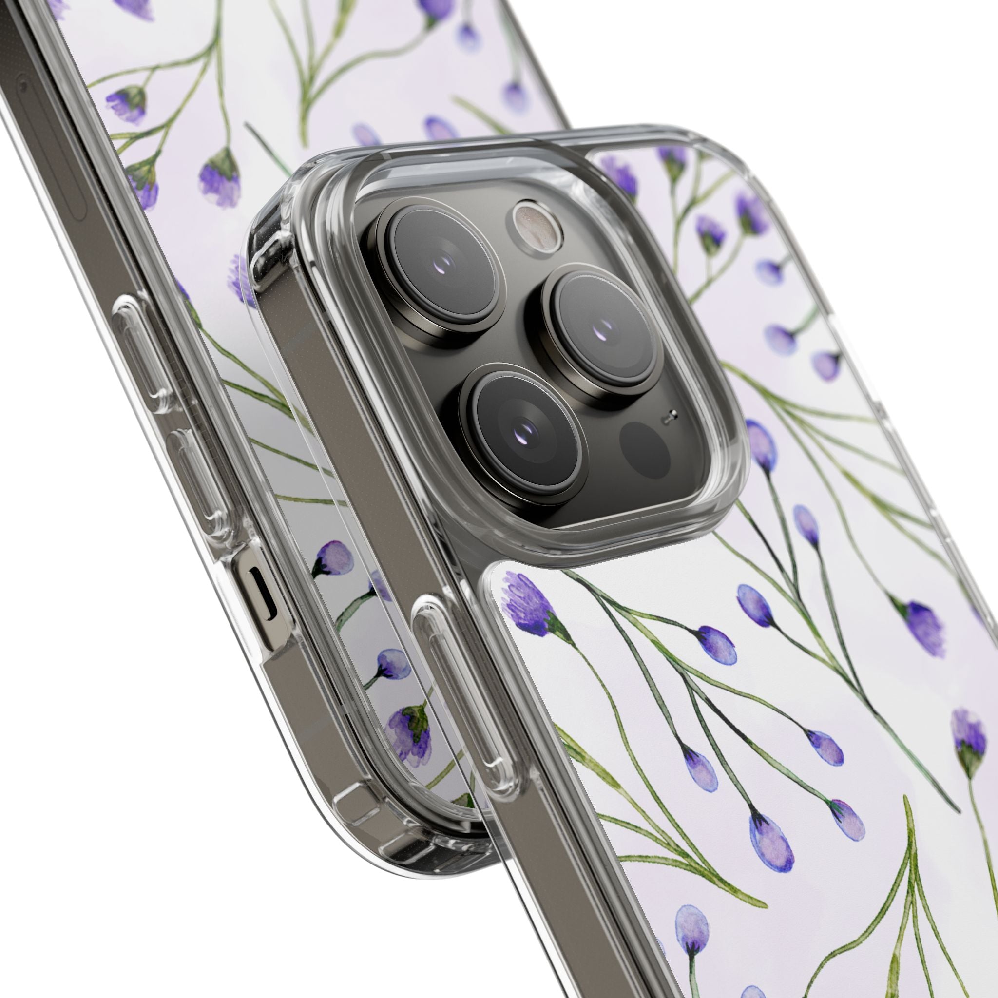 Purple Flower Pattern Phone Case – Aesthetic Floral Protective Cover, Slim Lightweight Design for Women & Girls | iPhone and Samsung