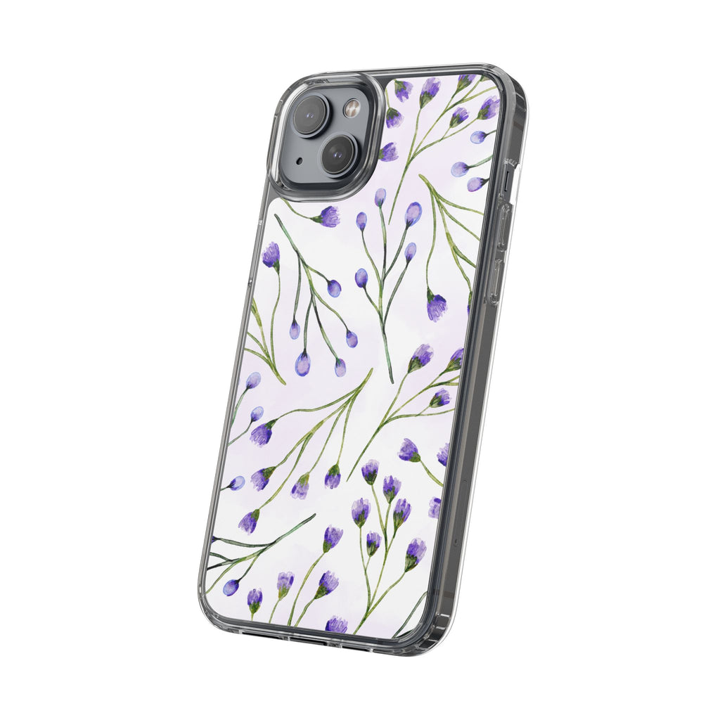 Purple Flower Pattern Phone Case – Aesthetic Floral Protective Cover, Slim Lightweight Design for Women & Girls | iPhone and Samsung