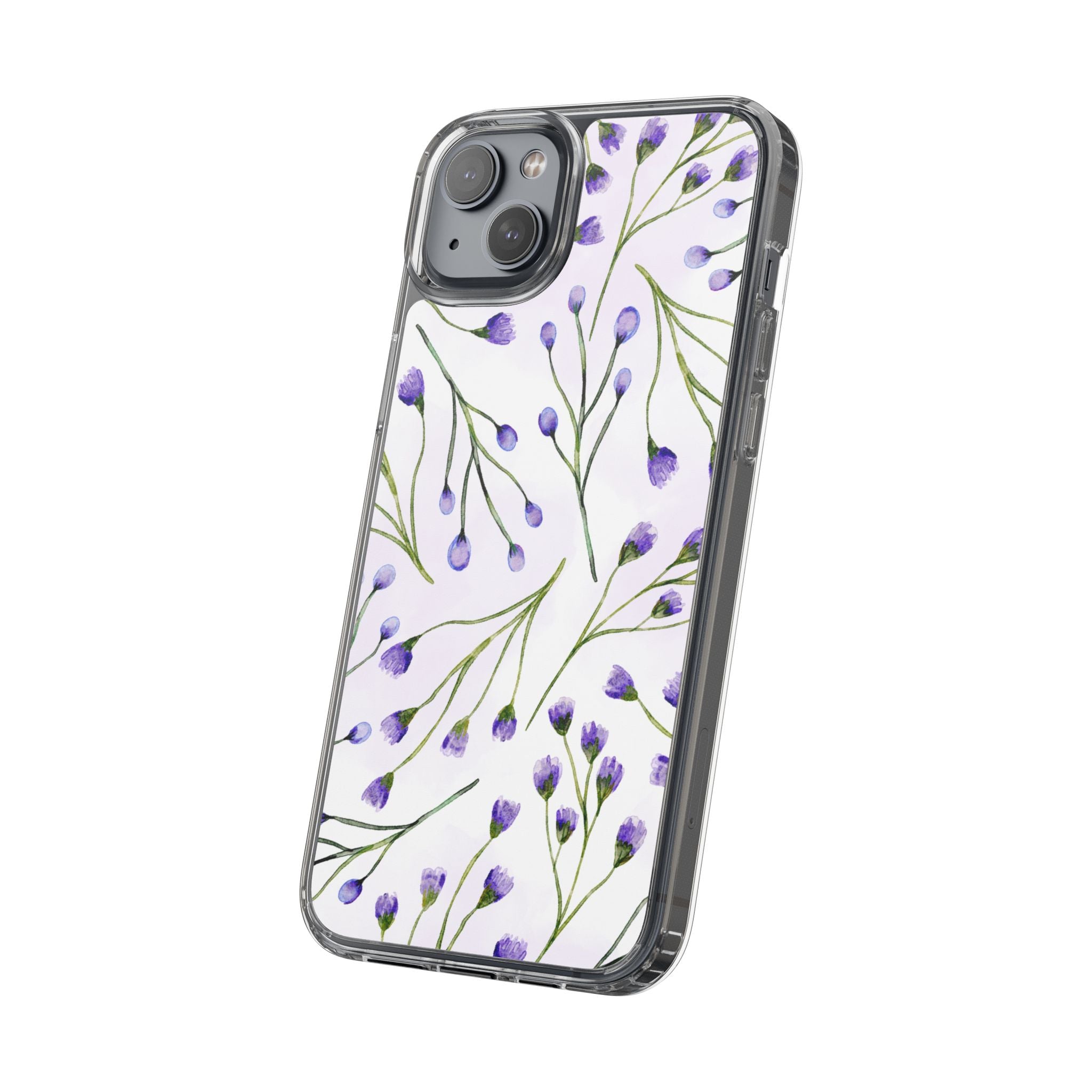 Purple Flower Pattern Phone Case – Aesthetic Floral Protective Cover, Slim Lightweight Design for Women & Girls | iPhone and Samsung