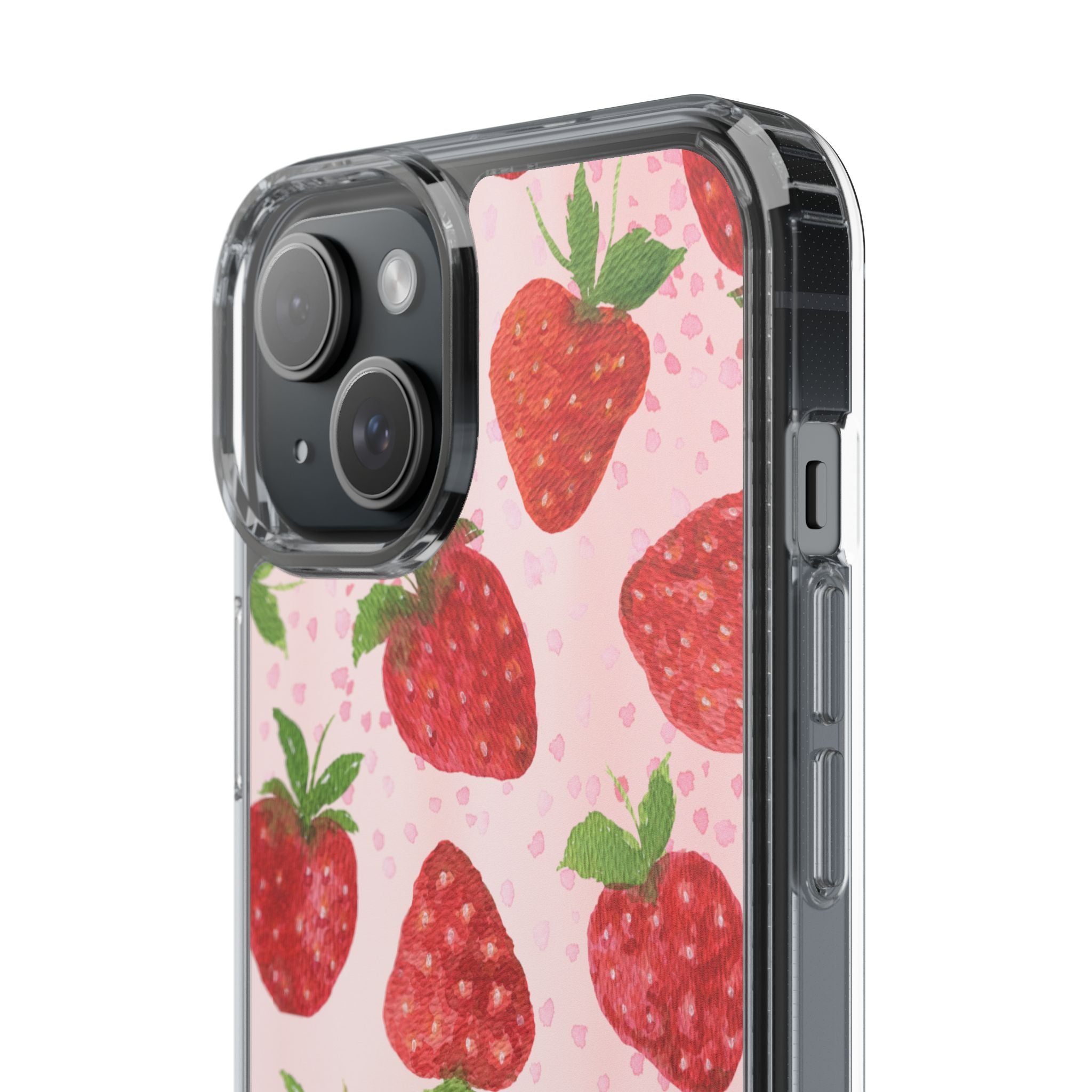 Aesthetic Pink Strawberry Phone Case – Cute Kawaii Fruit Design, Slim Protective Cover for Women & Girls | iPhone and Samsung