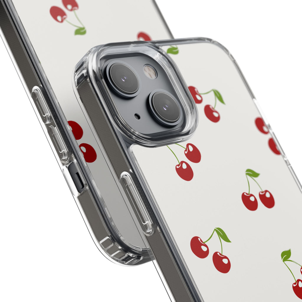 Cute Cherry Pattern Phone Case – Kawaii Red Fruit Design, Slim Protective Cover for iPhone & Samsung