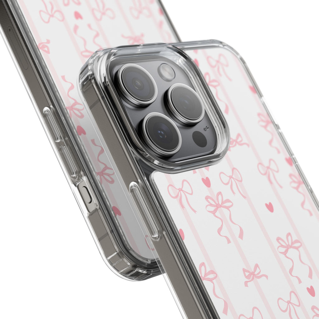 Pink Bow Aesthetic Phone Case – Cute Shockproof Protective Cover with Precise Cutouts, Kawaii Gift for Women & Girls