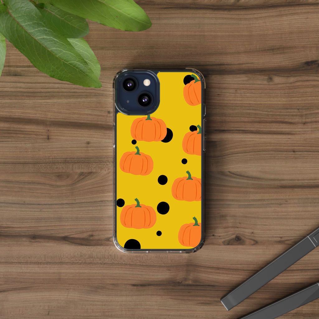 Pumpkin Clear Phone Case for Fall, Cute Pumpkin Phone Cover, Autumn Vibe Clear Case, Halloween Gift, Seasonal Accessories