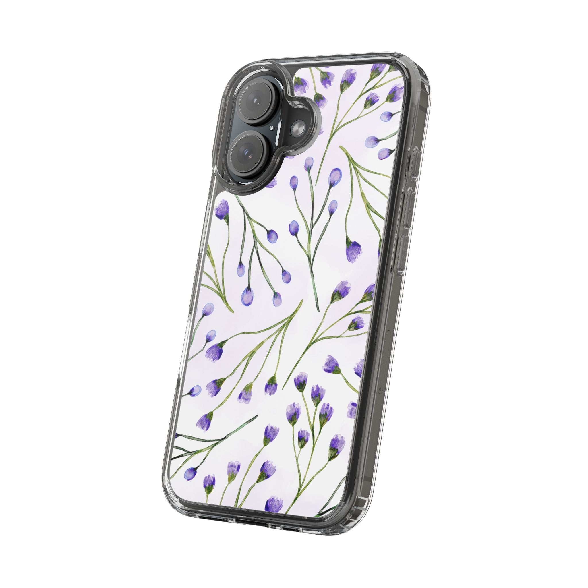 Purple Flower Pattern Phone Case – Aesthetic Floral Protective Cover, Slim Lightweight Design for Women & Girls | iPhone and Samsung