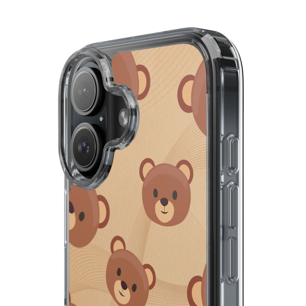 Bear Pattern Clear Phone Case, Cute Animal Phone Cover, Gift for Kids, Trendy Phone Accessory, Birthday Gift, Fun & Playful Style