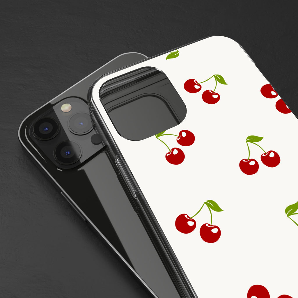 Cute Cherry Pattern Phone Case – Kawaii Red Fruit Design, Slim Protective Cover for iPhone & Samsung