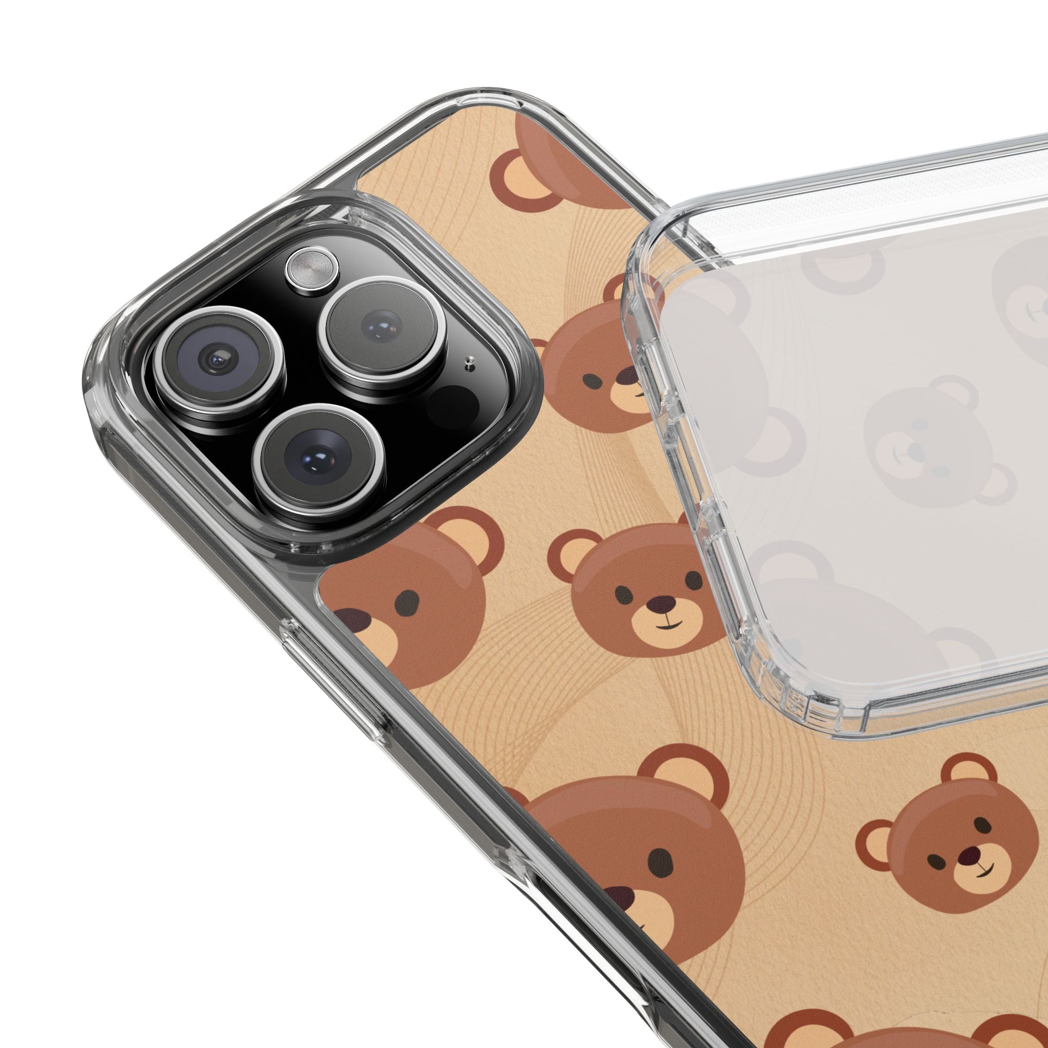 Bear Pattern Clear Phone Case, Cute Animal Phone Cover, Gift for Kids, Trendy Phone Accessory, Birthday Gift, Fun & Playful Style