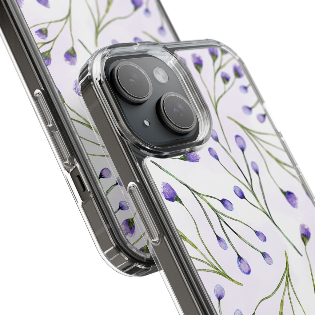 Purple Flower Pattern Phone Case – Aesthetic Floral Protective Cover, Slim Lightweight Design for Women & Girls | iPhone and Samsung