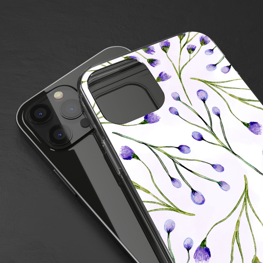 Purple Flower Pattern Phone Case – Aesthetic Floral Protective Cover, Slim Lightweight Design for Women & Girls | iPhone and Samsung
