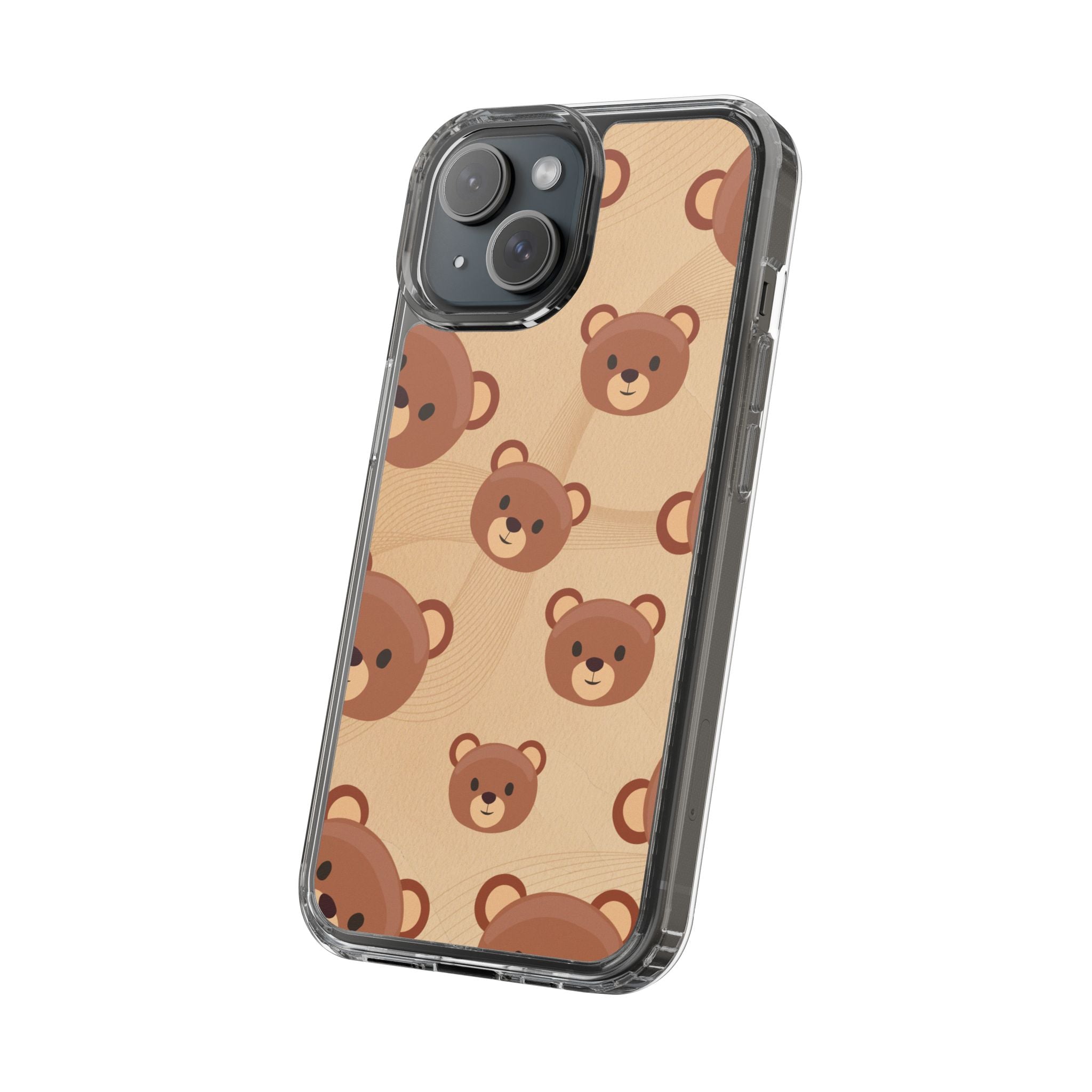 Bear Pattern Clear Phone Case, Cute Animal Phone Cover, Gift for Kids, Trendy Phone Accessory, Birthday Gift, Fun & Playful Style