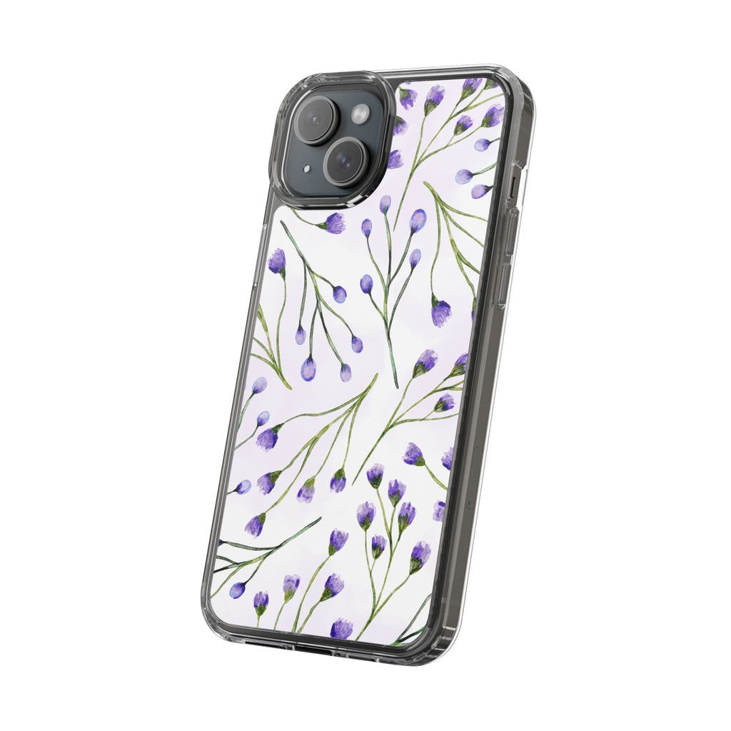 Purple Flower Pattern Phone Case – Aesthetic Floral Protective Cover, Slim Lightweight Design for Women & Girls | iPhone and Samsung