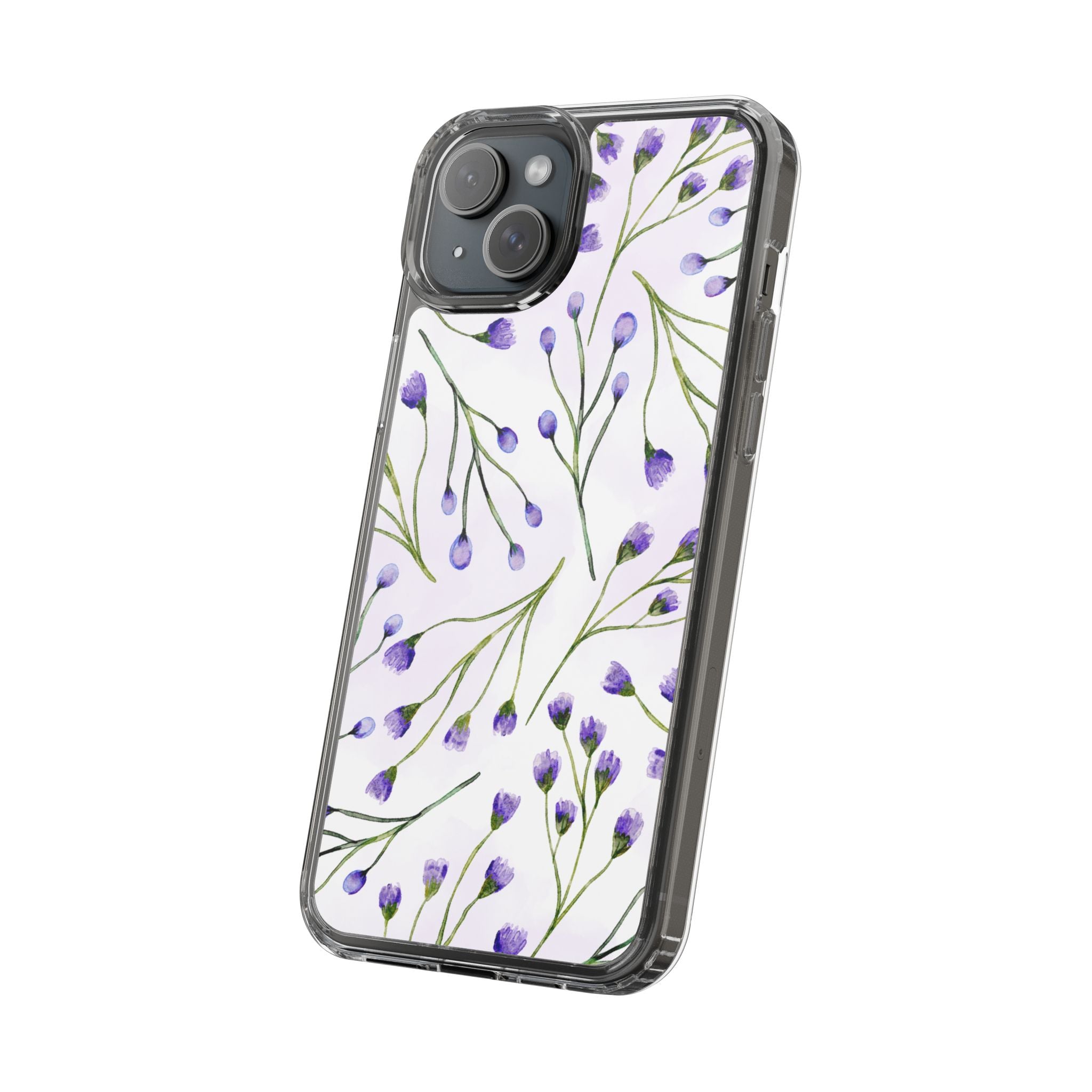 Purple Flower Pattern Phone Case – Aesthetic Floral Protective Cover, Slim Lightweight Design for Women & Girls | iPhone and Samsung