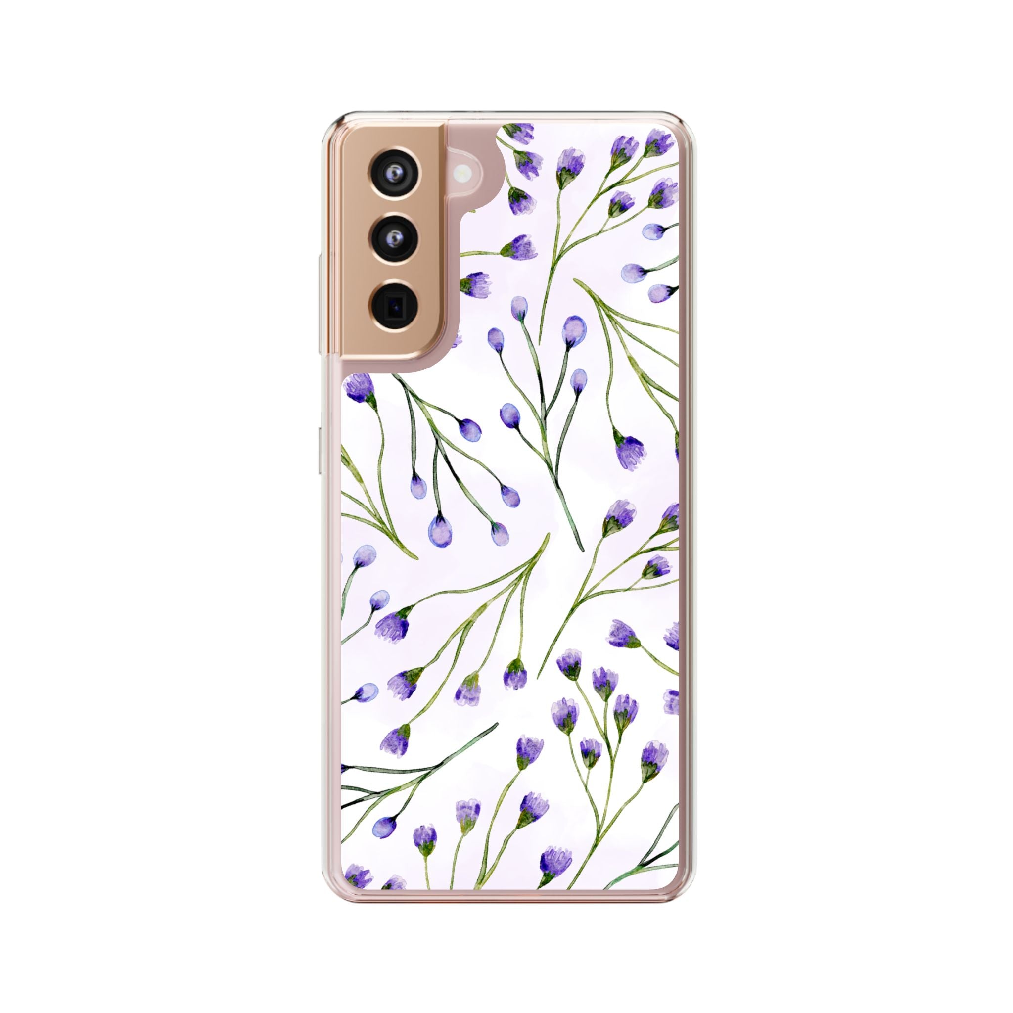 Purple Flower Pattern Phone Case – Aesthetic Floral Protective Cover, Slim Lightweight Design for Women & Girls | iPhone and Samsung