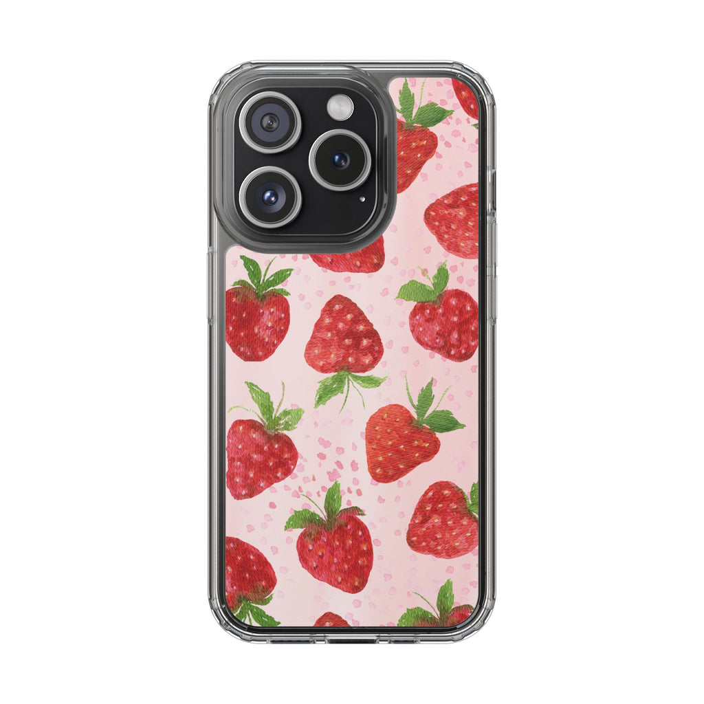 Aesthetic Pink Strawberry Phone Case – Cute Kawaii Fruit Design, Slim Protective Cover for Women & Girls | iPhone and Samsung