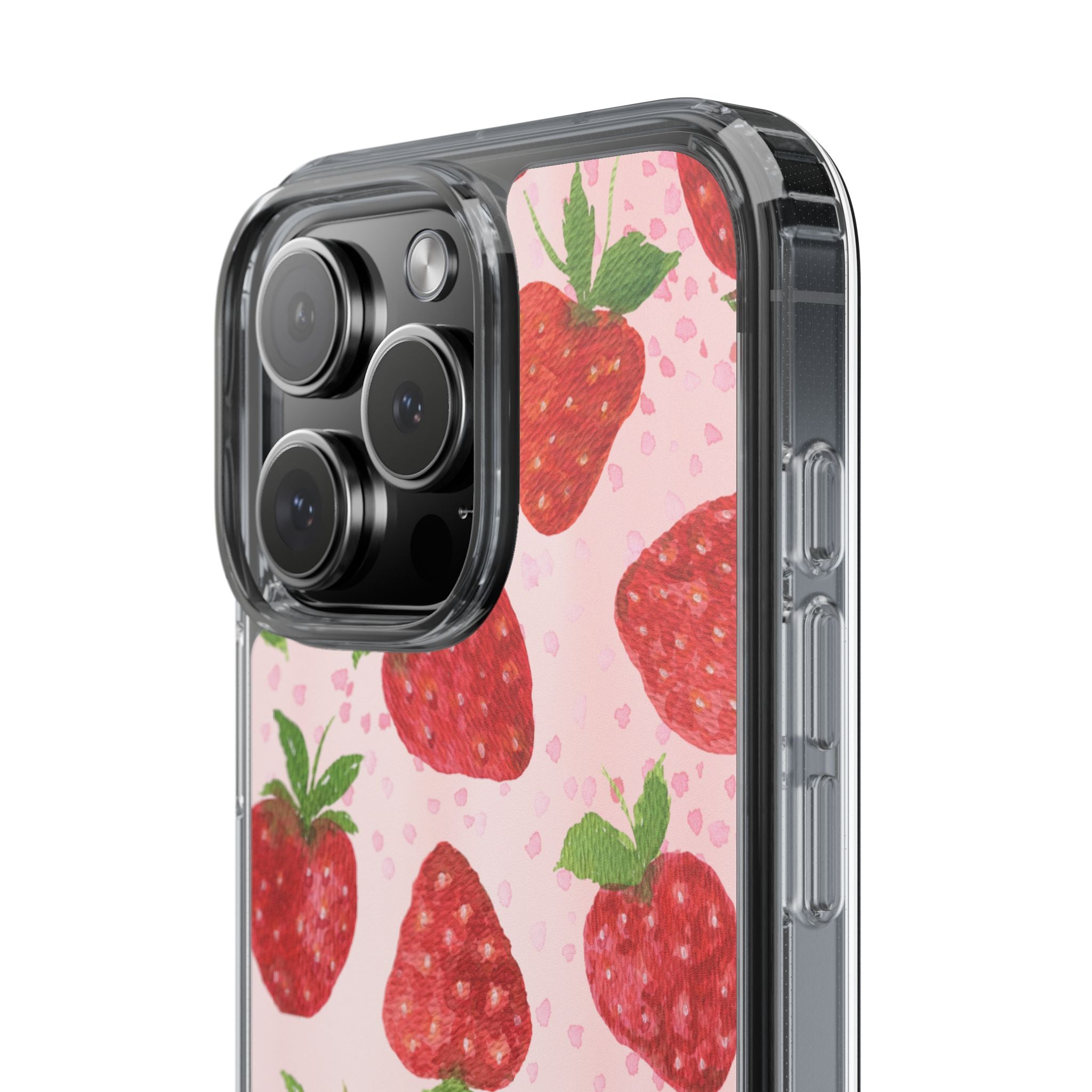 Aesthetic Pink Strawberry Phone Case – Cute Kawaii Fruit Design, Slim Protective Cover for Women & Girls | iPhone and Samsung