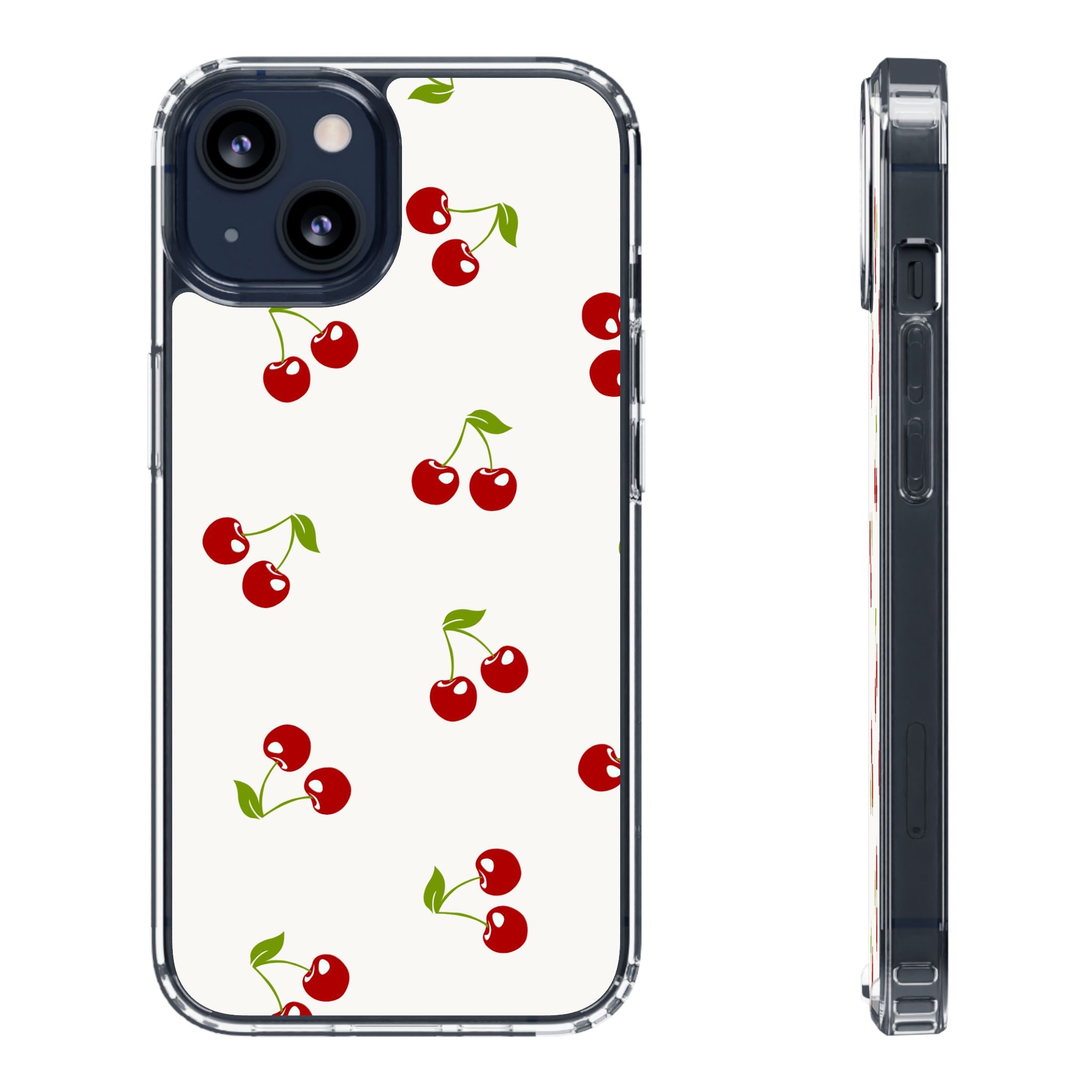 Cute Cherry Pattern Phone Case – Kawaii Red Fruit Design, Slim Protective Cover for iPhone & Samsung