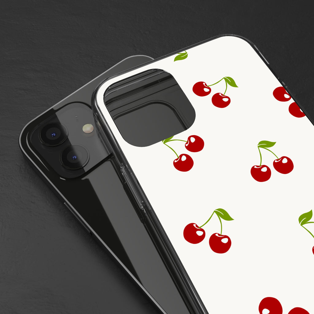Cute Cherry Pattern Phone Case – Kawaii Red Fruit Design, Slim Protective Cover for iPhone & Samsung