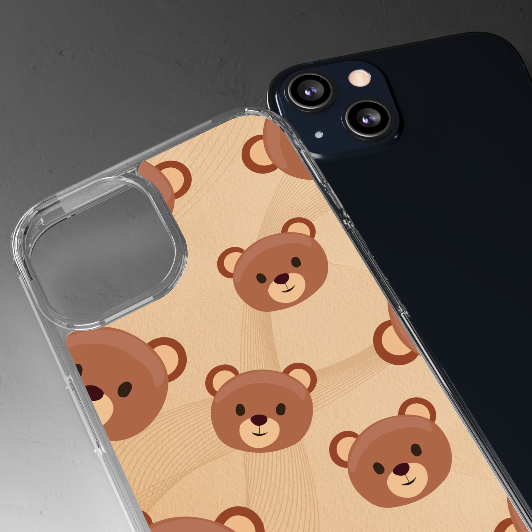 Bear Pattern Clear Phone Case, Cute Animal Phone Cover, Gift for Kids, Trendy Phone Accessory, Birthday Gift, Fun & Playful Style