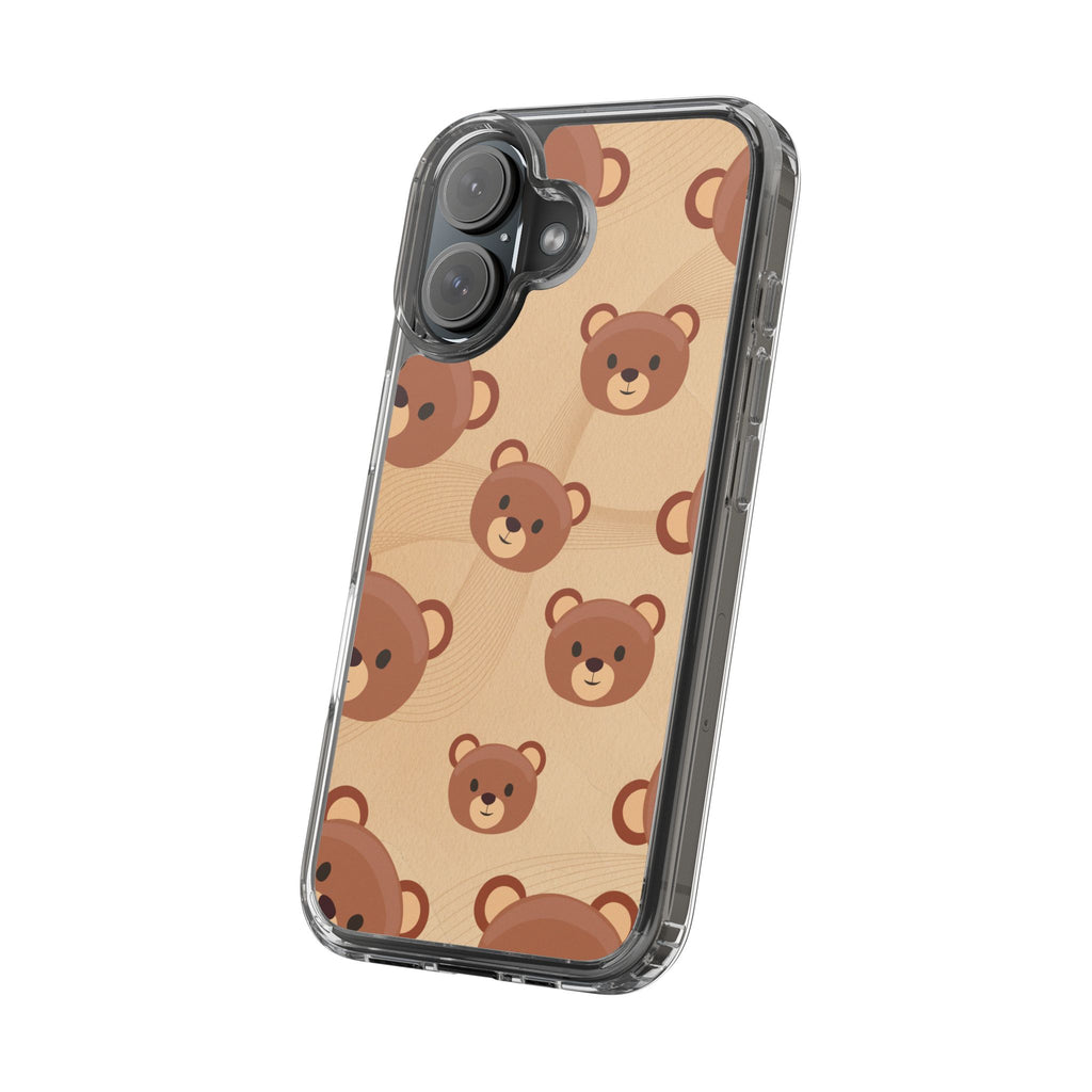 Bear Pattern Clear Phone Case, Cute Animal Phone Cover, Gift for Kids, Trendy Phone Accessory, Birthday Gift, Fun & Playful Style