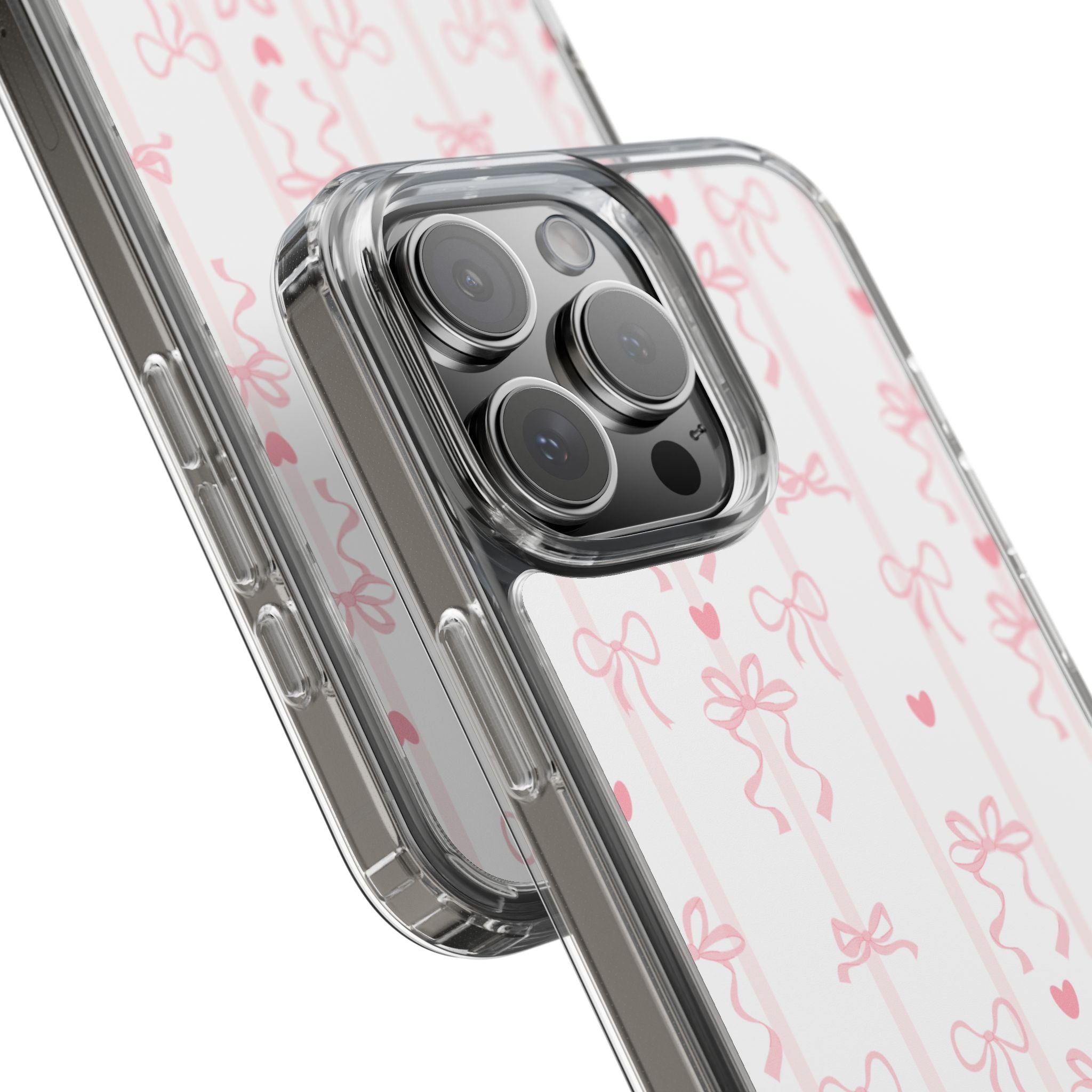 Pink Bow Aesthetic Phone Case – Cute Shockproof Protective Cover with Precise Cutouts, Kawaii Gift for Women & Girls