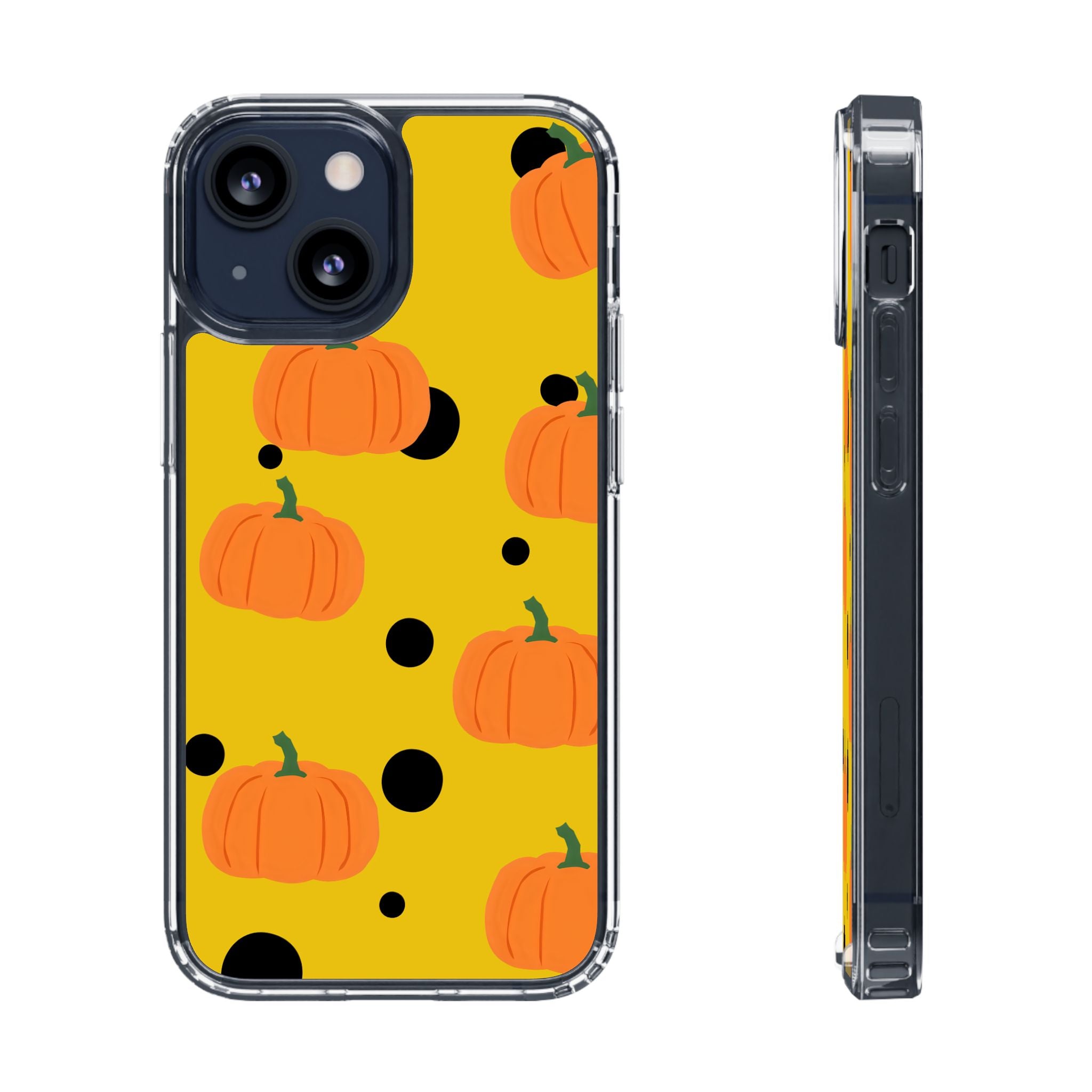 Pumpkin Clear Phone Case for Fall, Cute Pumpkin Phone Cover, Autumn Vibe Clear Case, Halloween Gift, Seasonal Accessories