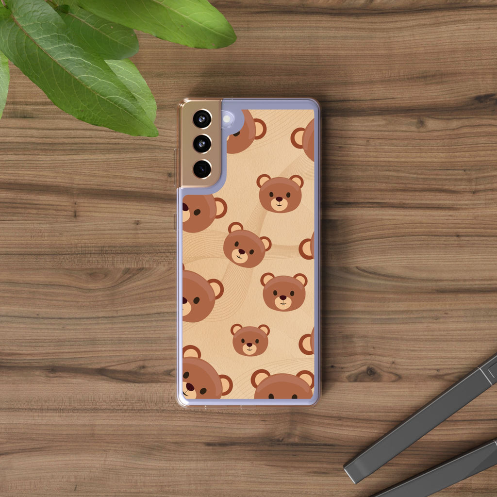 Bear Pattern Clear Phone Case, Cute Animal Phone Cover, Gift for Kids, Trendy Phone Accessory, Birthday Gift, Fun & Playful Style