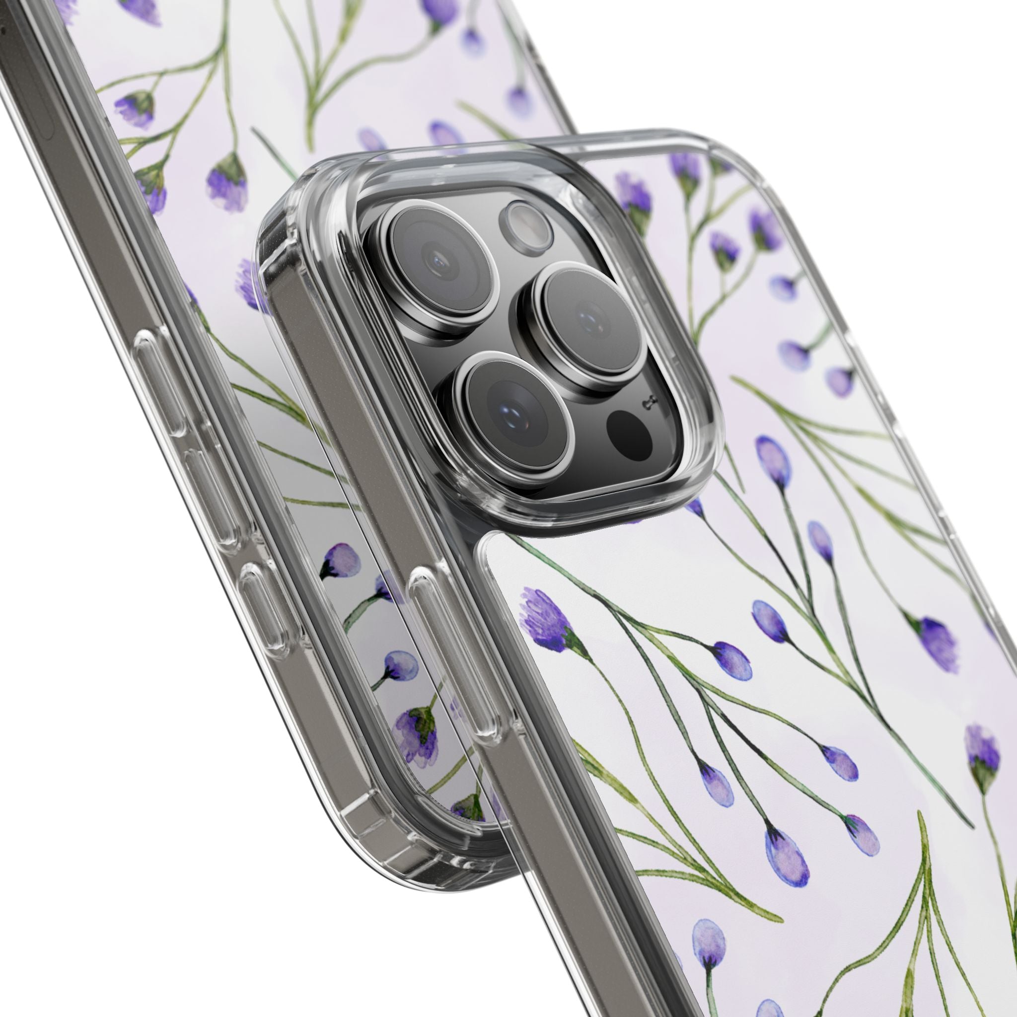 Purple Flower Pattern Phone Case – Aesthetic Floral Protective Cover, Slim Lightweight Design for Women & Girls | iPhone and Samsung