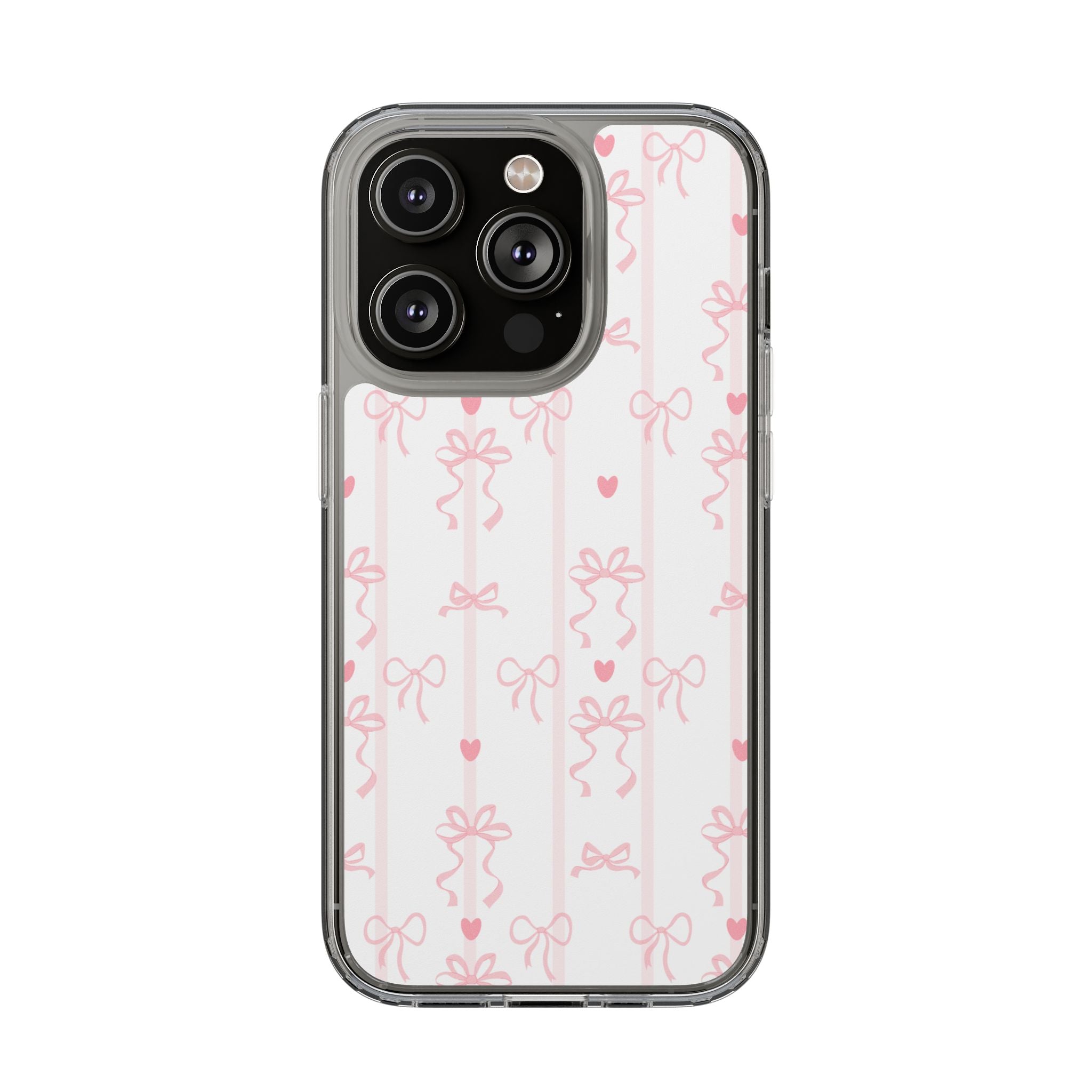 Pink Bow Aesthetic Phone Case – Cute Shockproof Protective Cover with Precise Cutouts, Kawaii Gift for Women & Girls