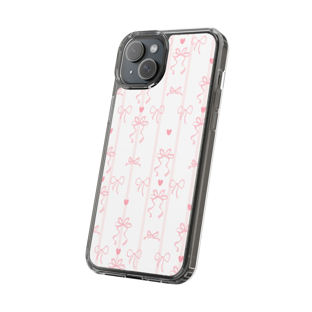Pink Bow Aesthetic Phone Case – Cute Shockproof Protective Cover with Precise Cutouts, Kawaii Gift for Women & Girls
