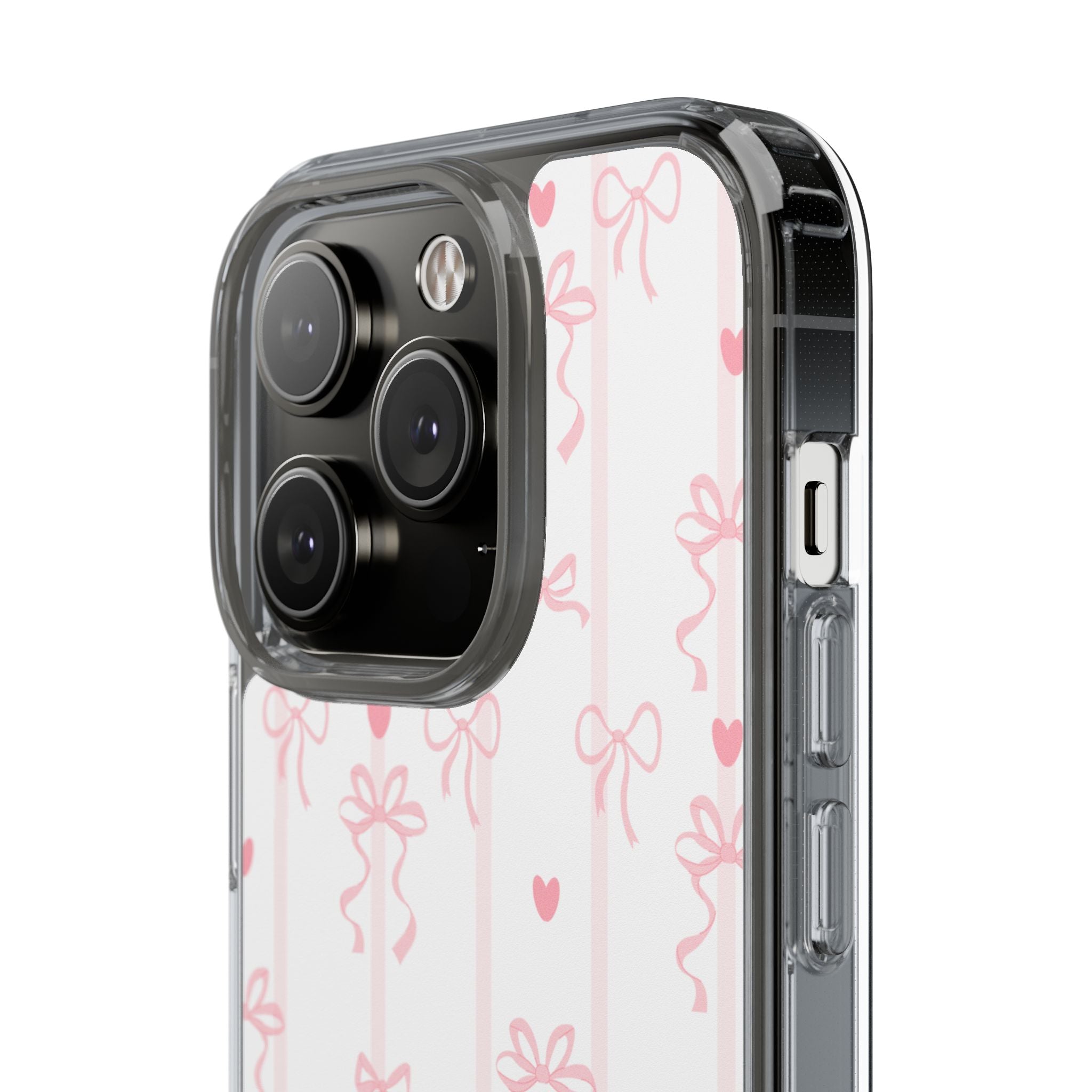 Pink Bow Aesthetic Phone Case – Cute Shockproof Protective Cover with Precise Cutouts, Kawaii Gift for Women & Girls