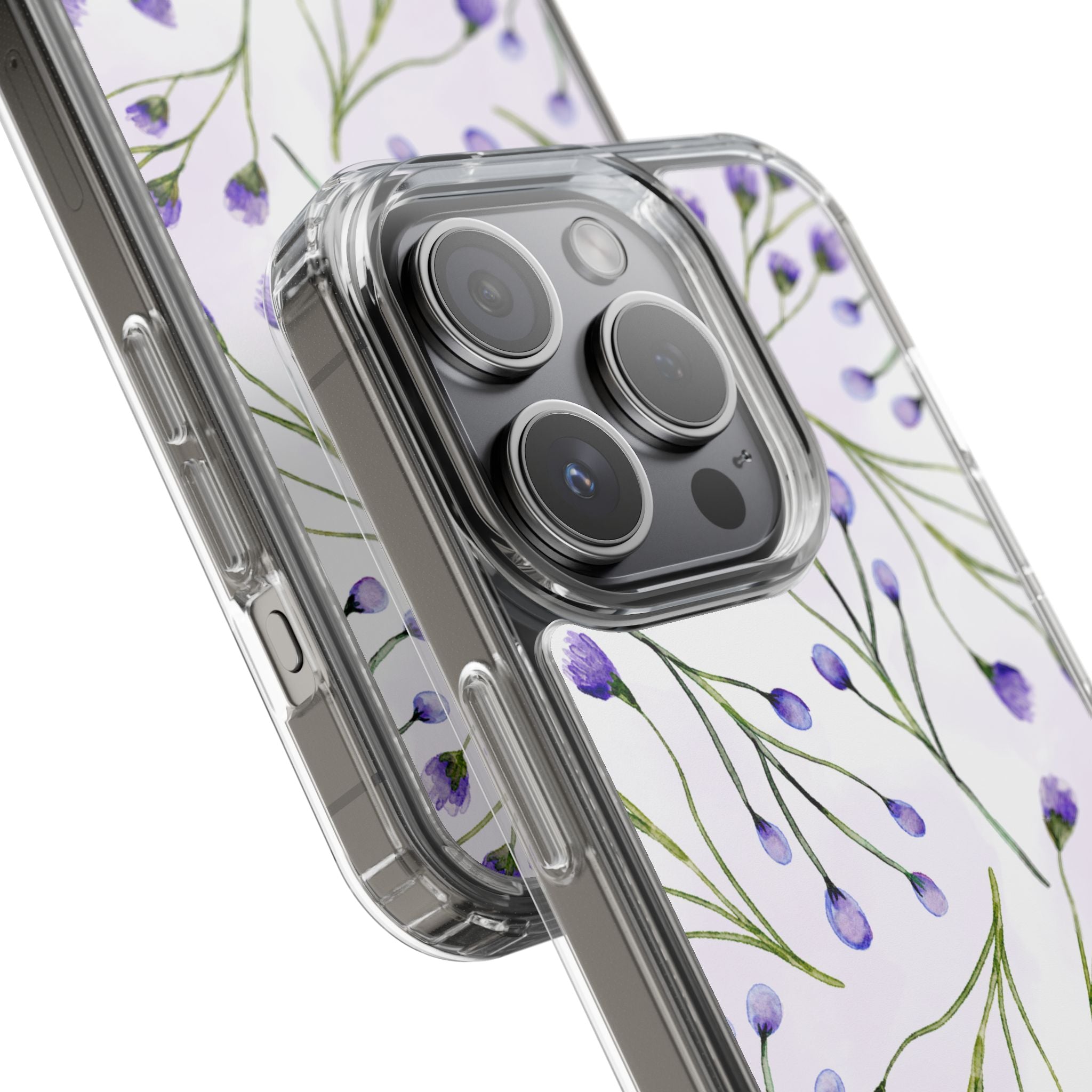 Purple Flower Pattern Phone Case – Aesthetic Floral Protective Cover, Slim Lightweight Design for Women & Girls | iPhone and Samsung