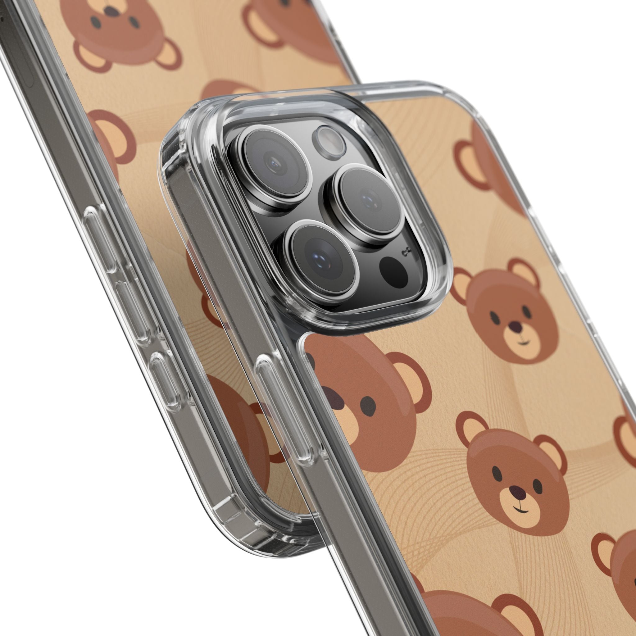 Bear Pattern Clear Phone Case, Cute Animal Phone Cover, Gift for Kids, Trendy Phone Accessory, Birthday Gift, Fun & Playful Style